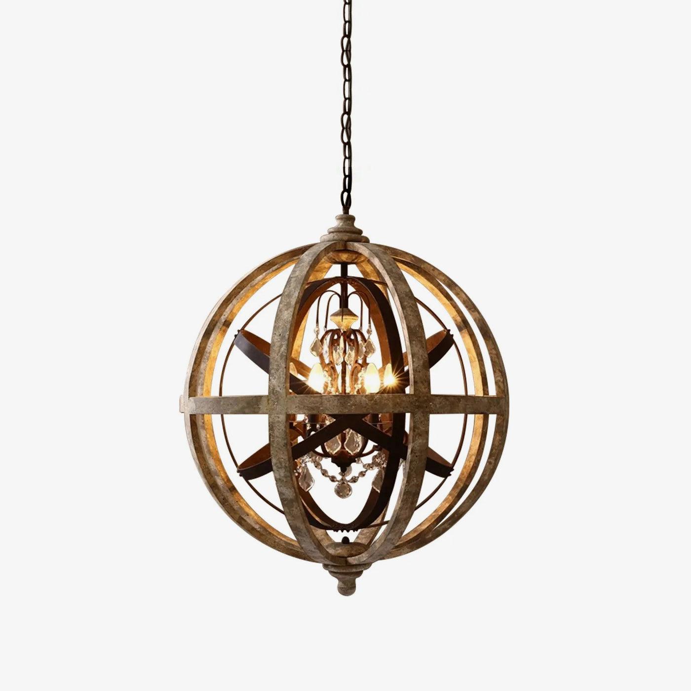 Retro Globe Weathered Chandelier - Lumpaz