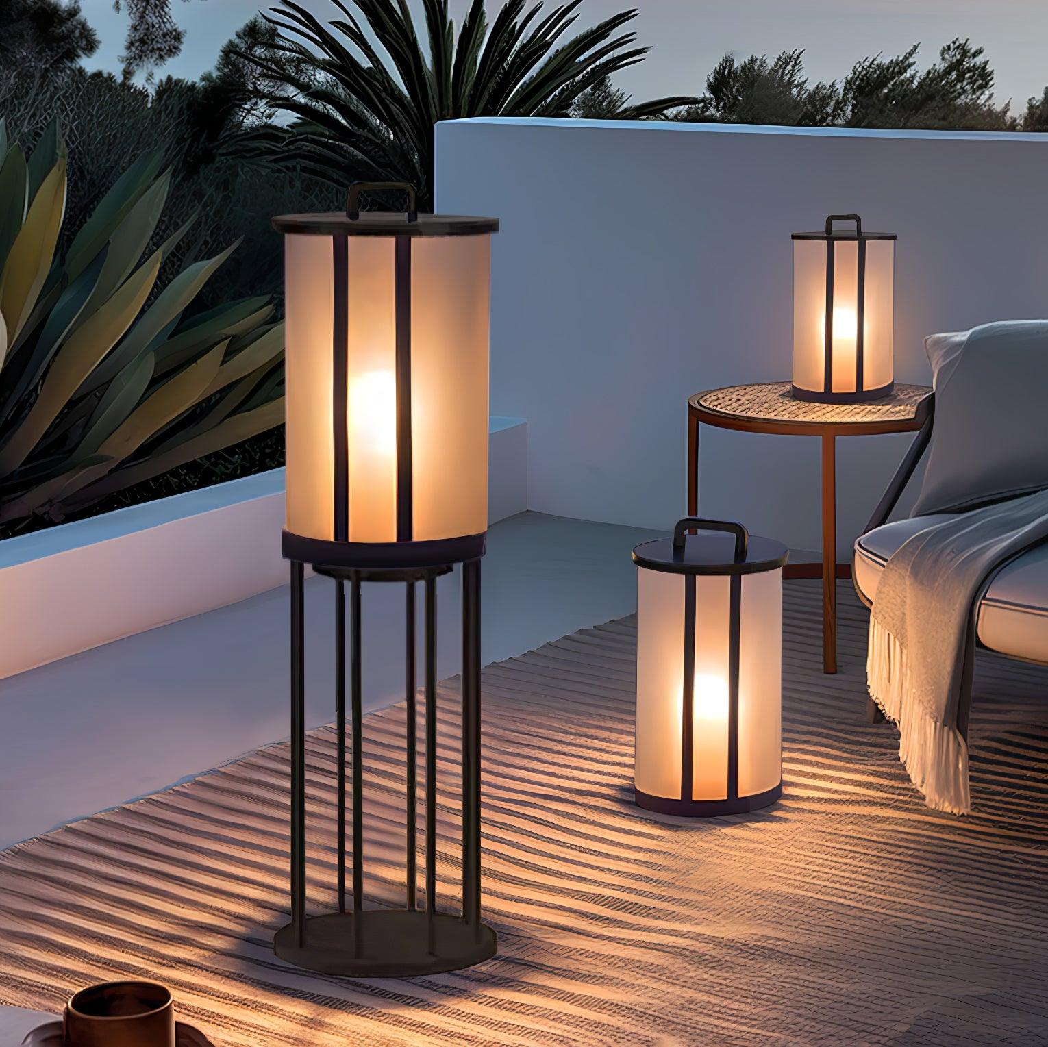 Round Pillar Acrylic Lantern Outdoor Lamp - Lumpaz