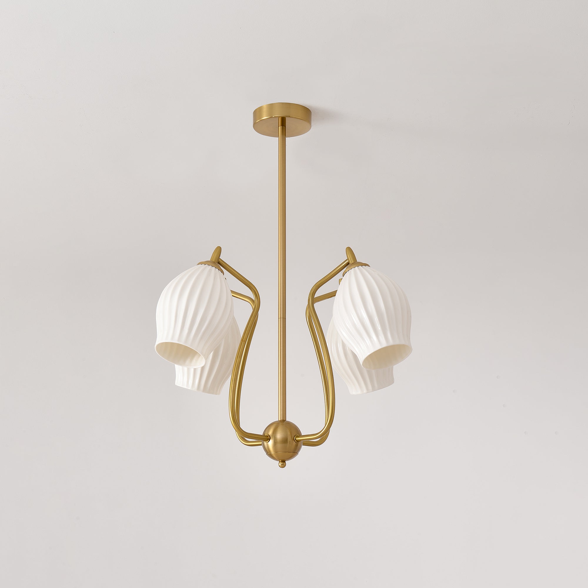 Ceramic Ribbed Chandelier - Lumpaz