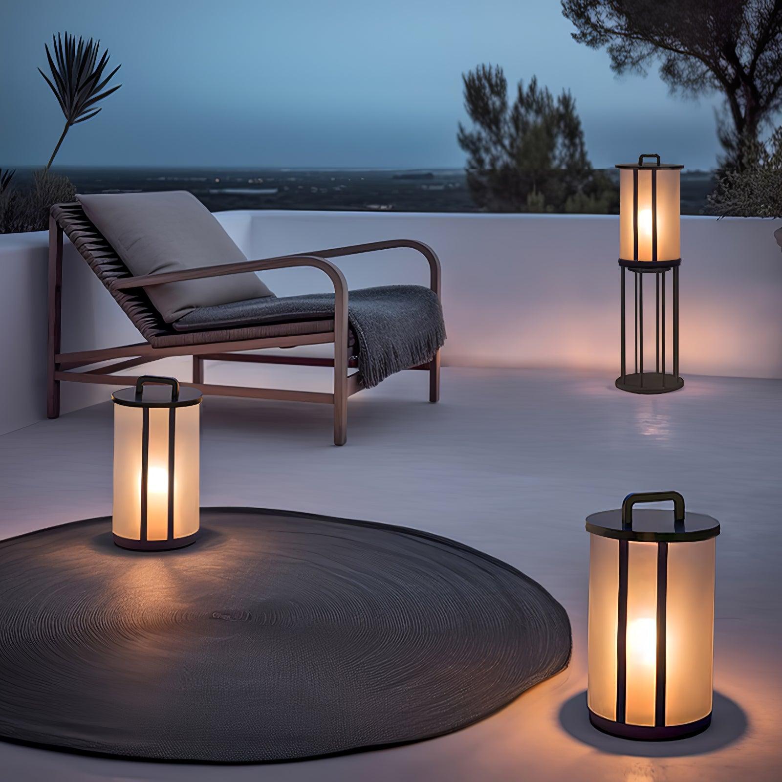 Round Pillar Acrylic Lantern Outdoor Lamp - Lumpaz