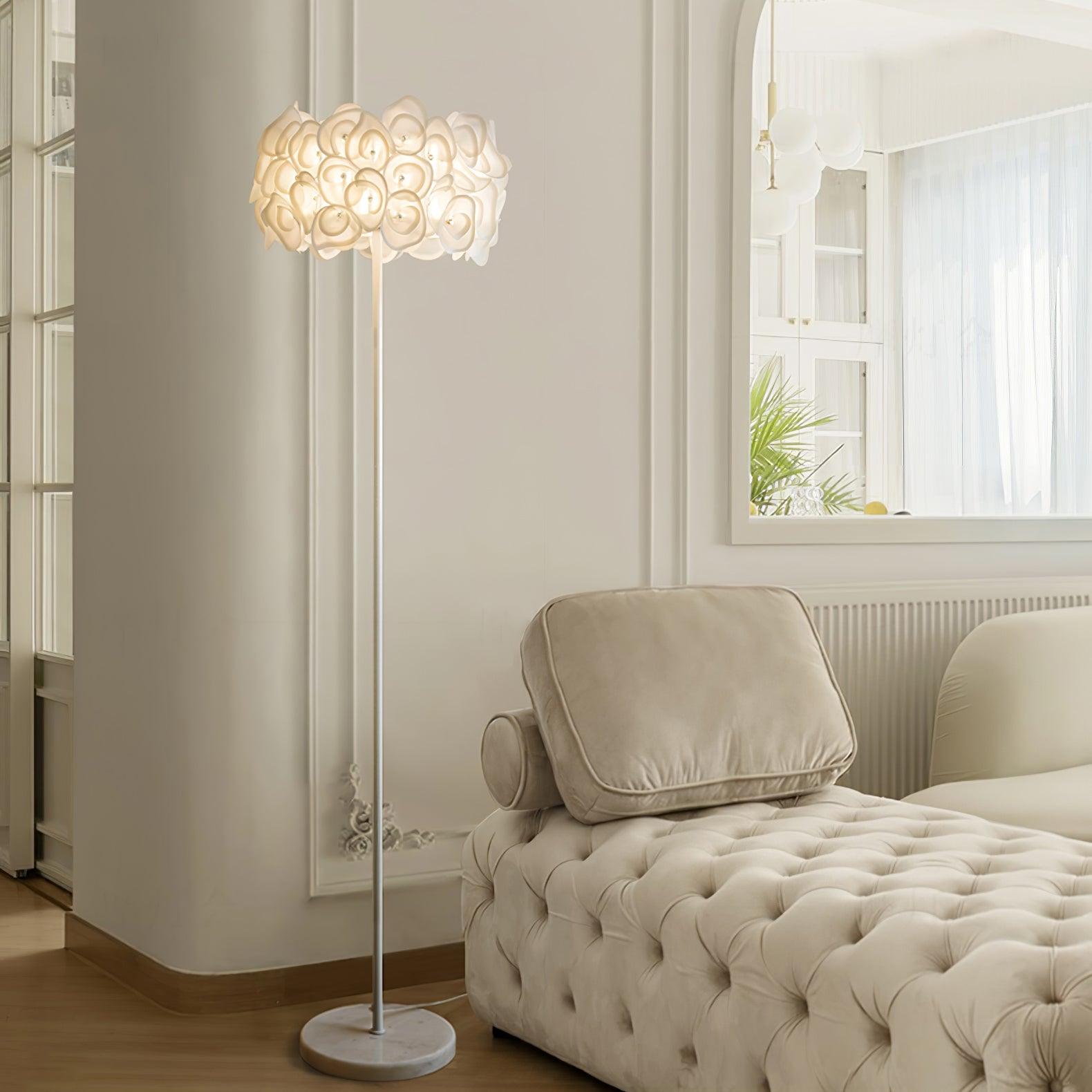 White Hydrangea Floor Lamp - Lumpaz