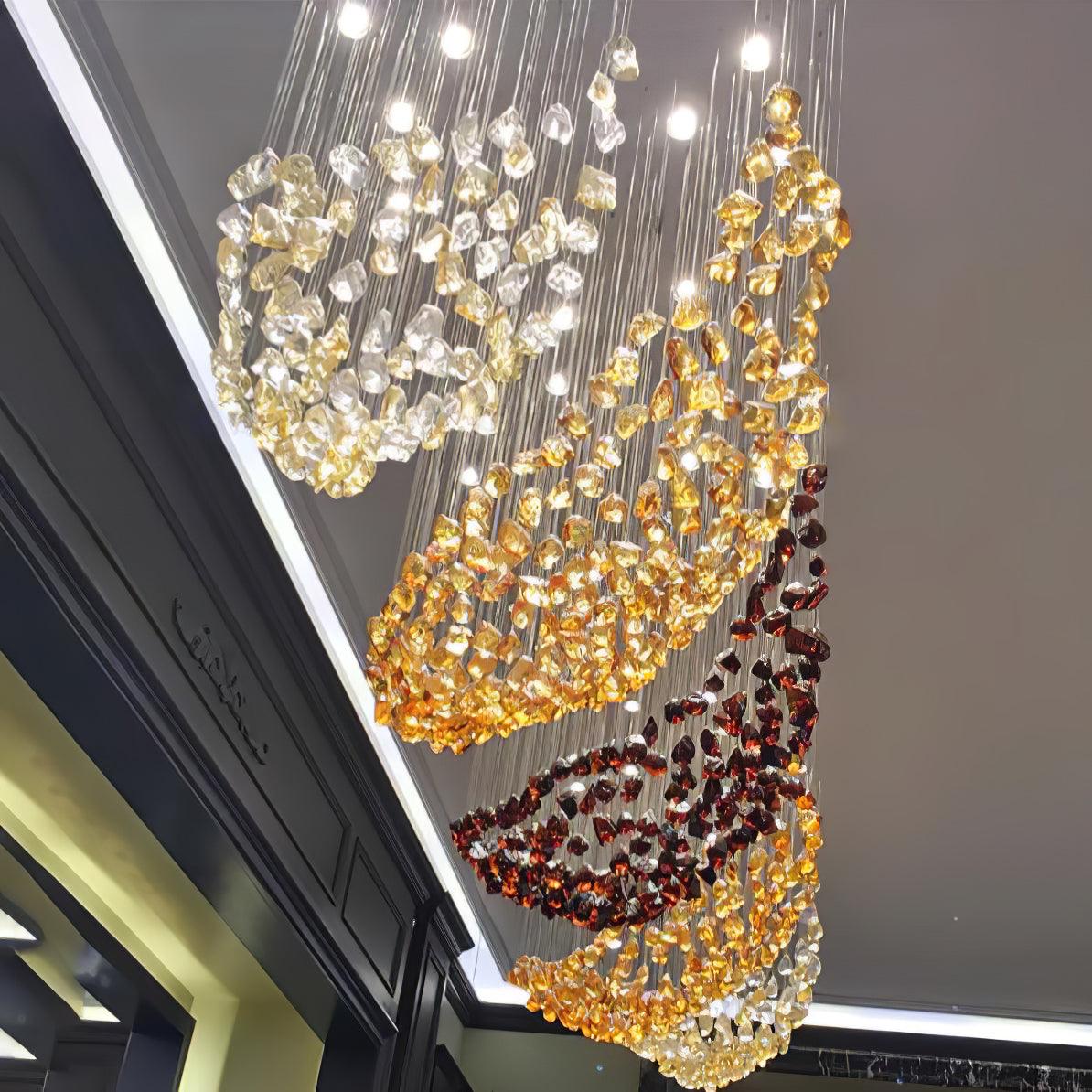 Multicolor Crystal Stone Chandelier - Lumpaz