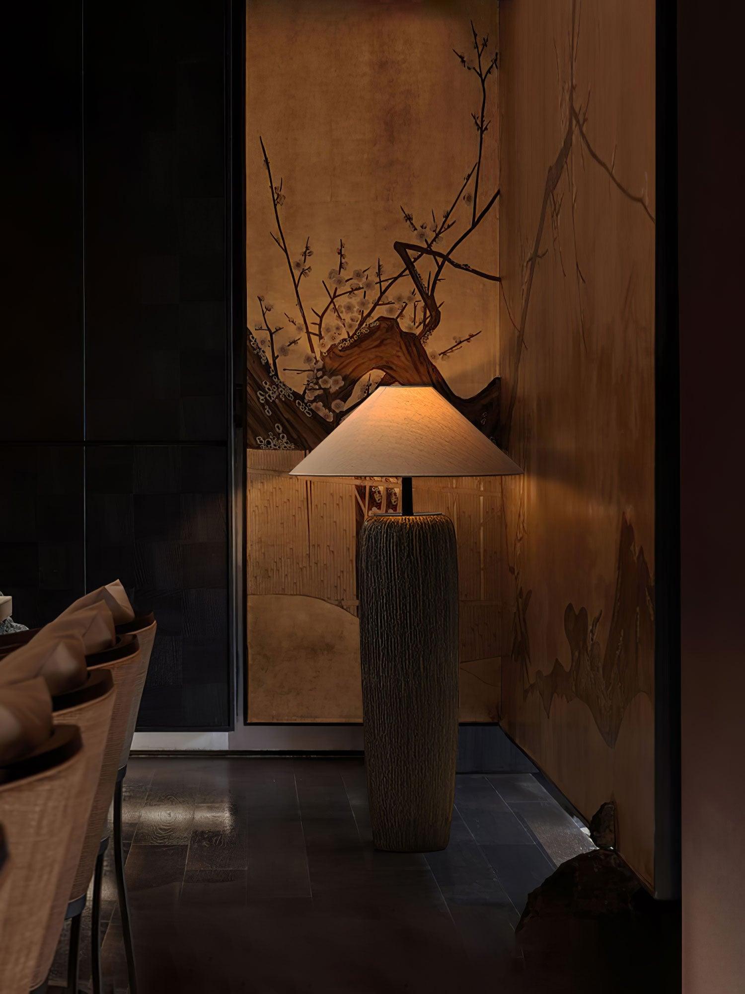 Weathered Wood Grain Floor Lamp - Lumpaz