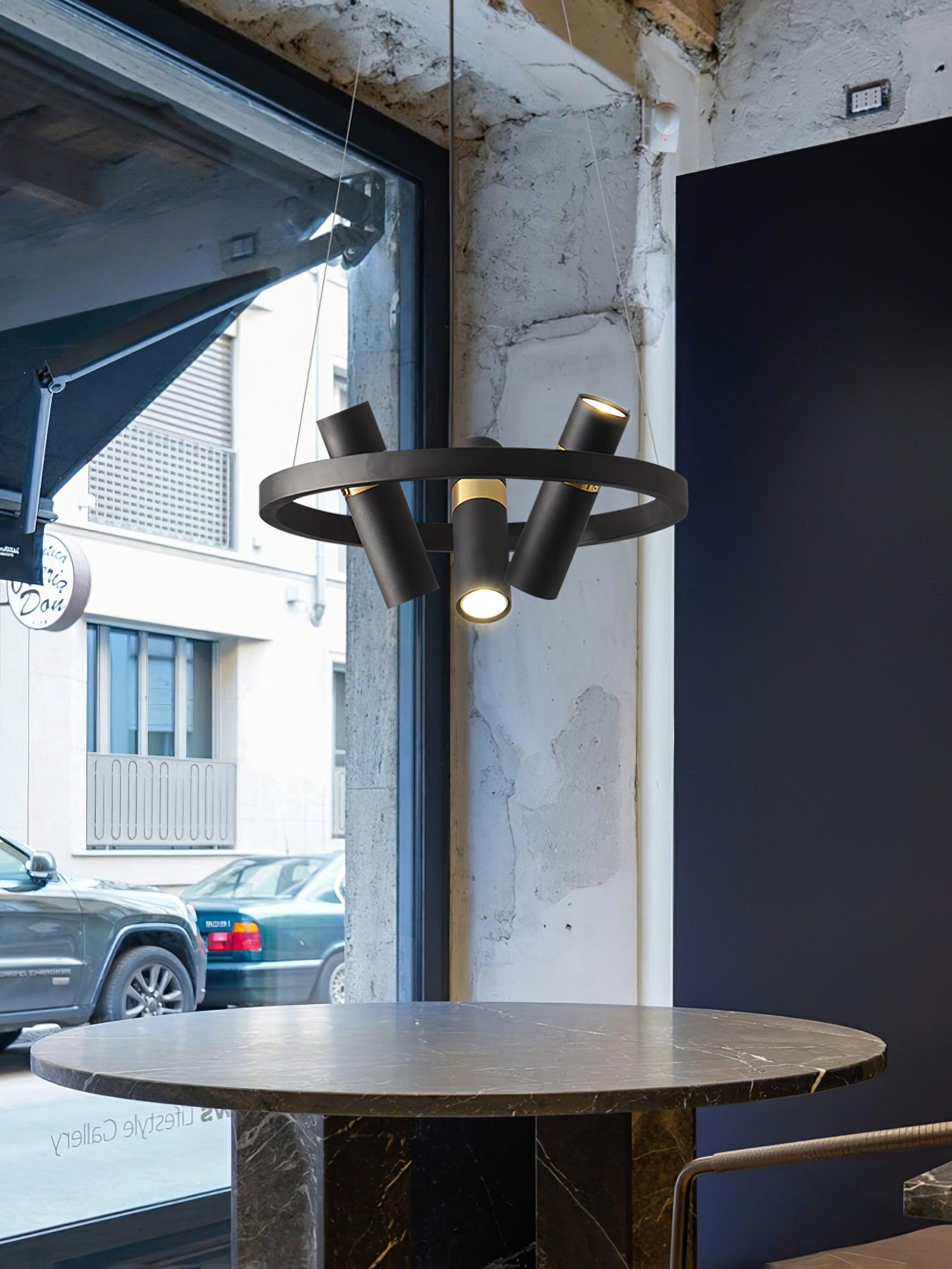 Black Mutil Pipe Chandelier - Lumpaz