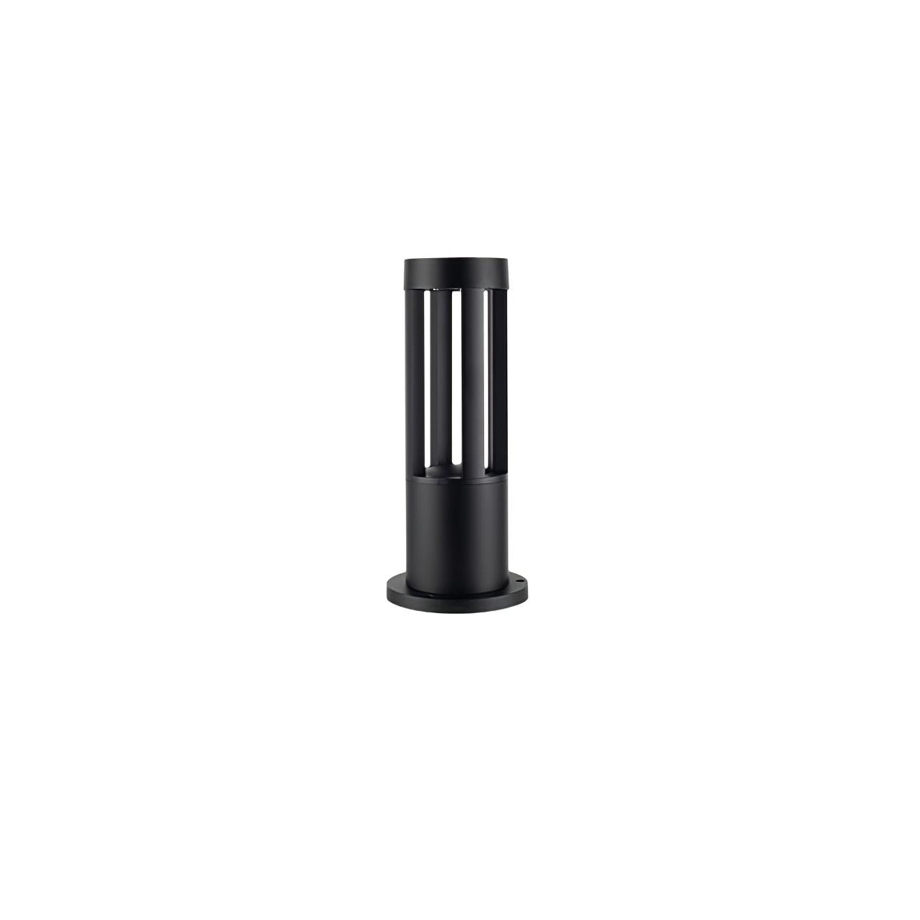 Black Cylindrical Garden Outdoor Light with Solar Panel - Lumpaz
