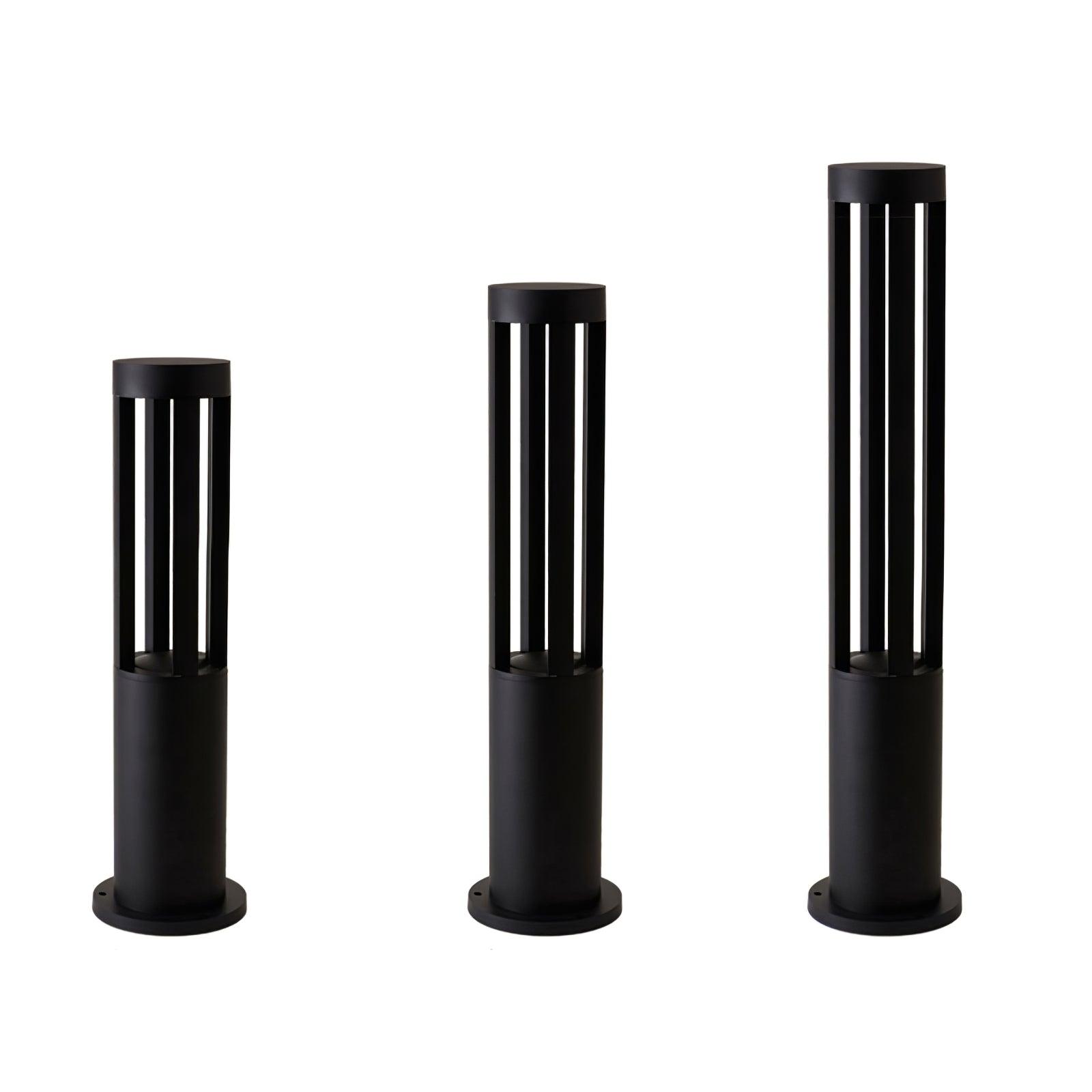 Black Cylindrical Garden Outdoor Light - Lumpaz
