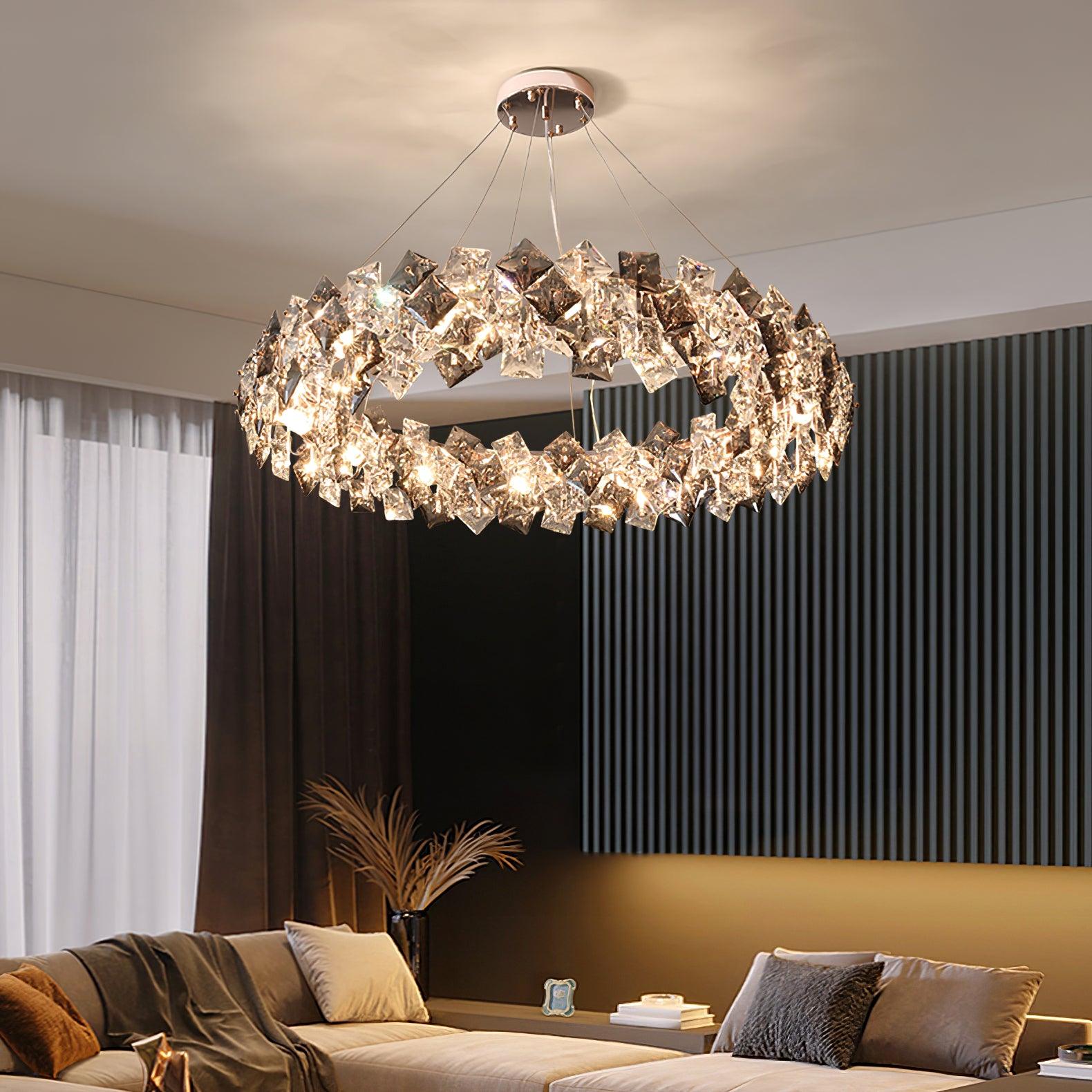 Scale Crystal Round Chandelier - Lumpaz