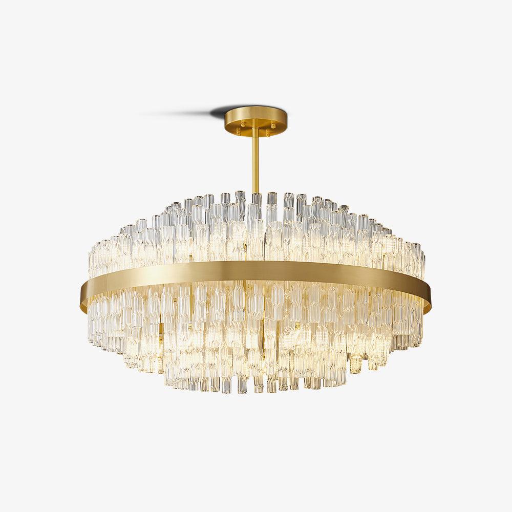 Gold & Clear Rod Chandelier - Lumpaz