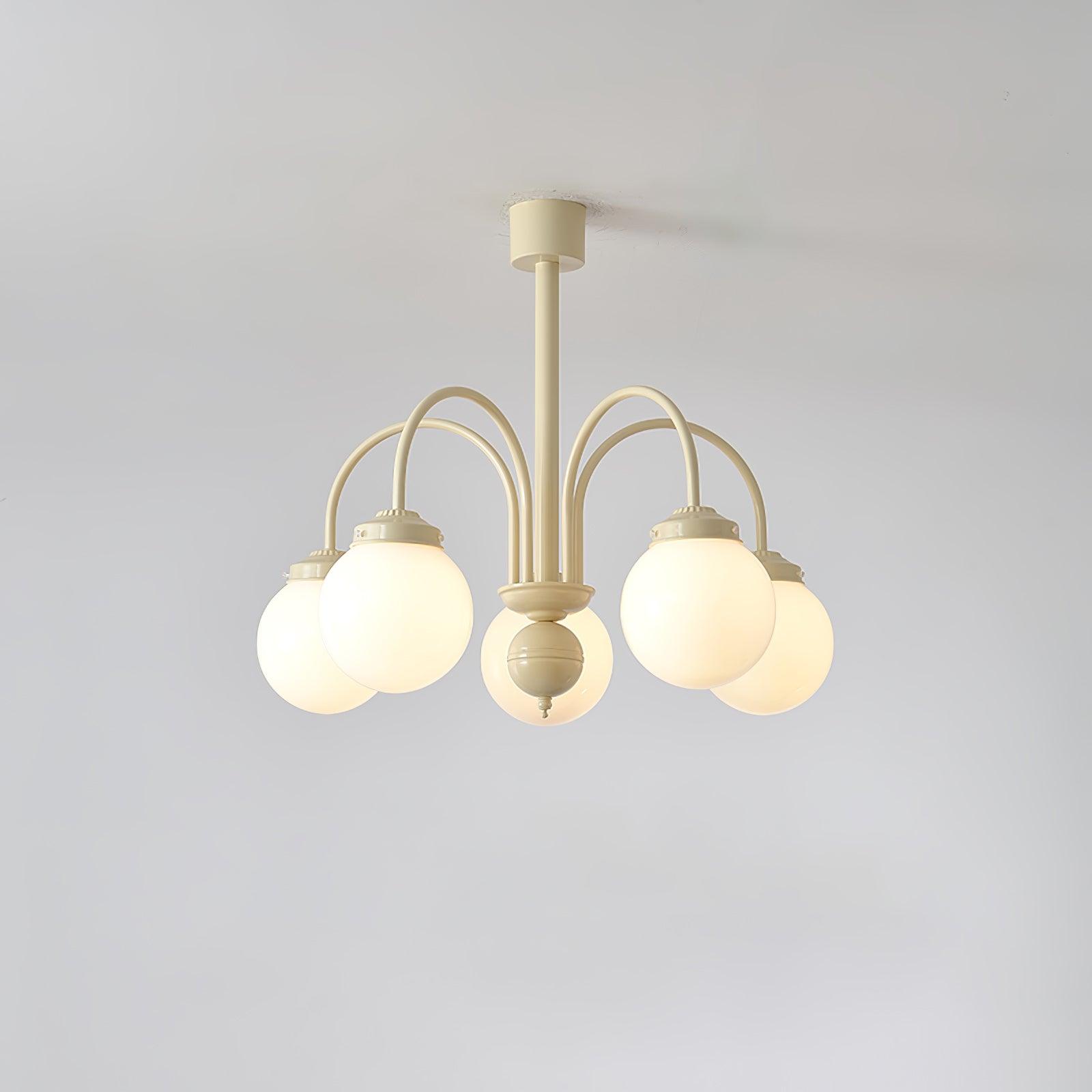 Cream Glass Sphere Chandelier - Lumpaz