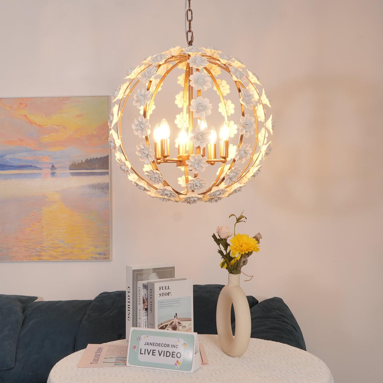 Bianca Floral Orb Chandelier - Lumpaz