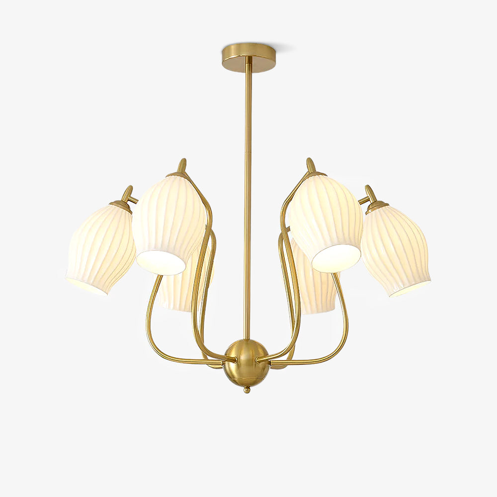 Ceramic Ribbed Chandelier - Lumpaz