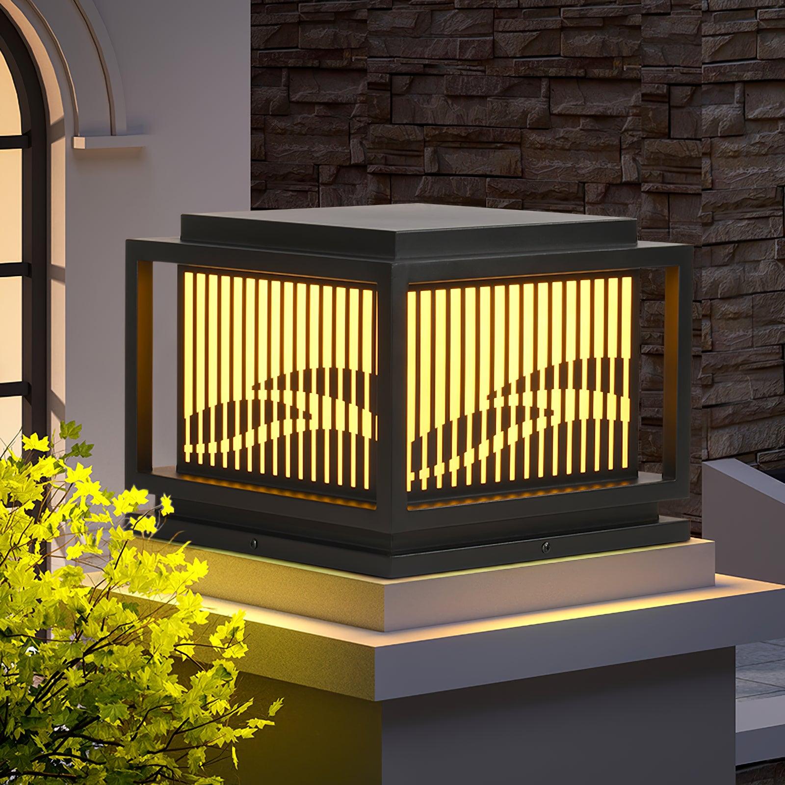 Window Grille Outdoor Post Light - Lumpaz