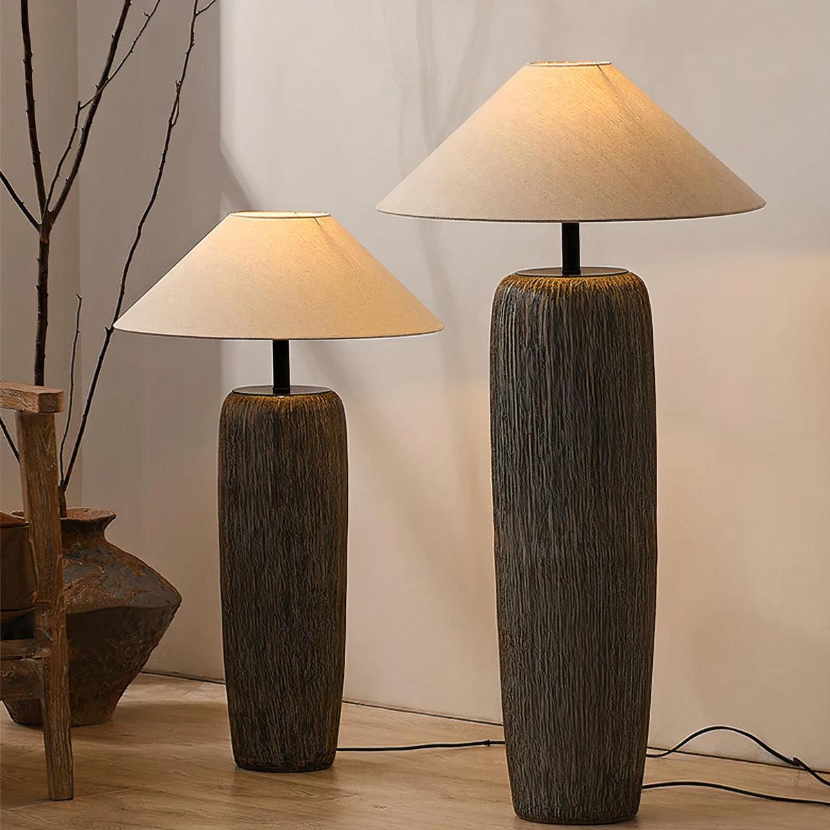 Weathered Wood Grain Floor Lamp - Lumpaz