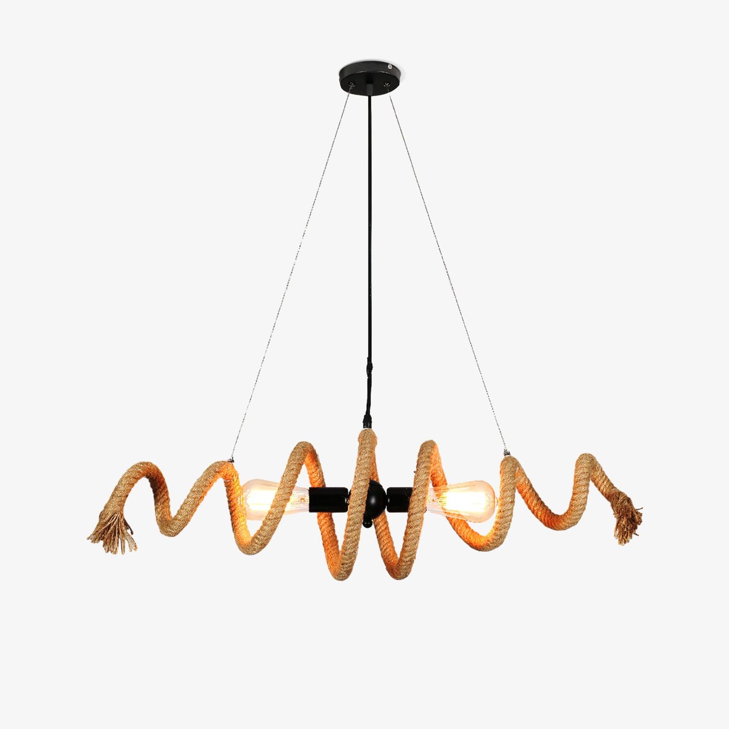 Hemp Rope Industrial Spiral Chandelier - Lumpaz