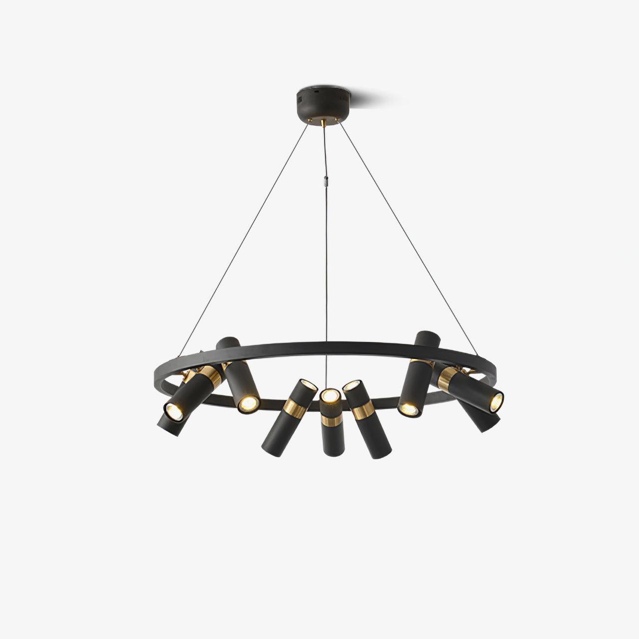 Black Mutil Pipe Chandelier - Lumpaz