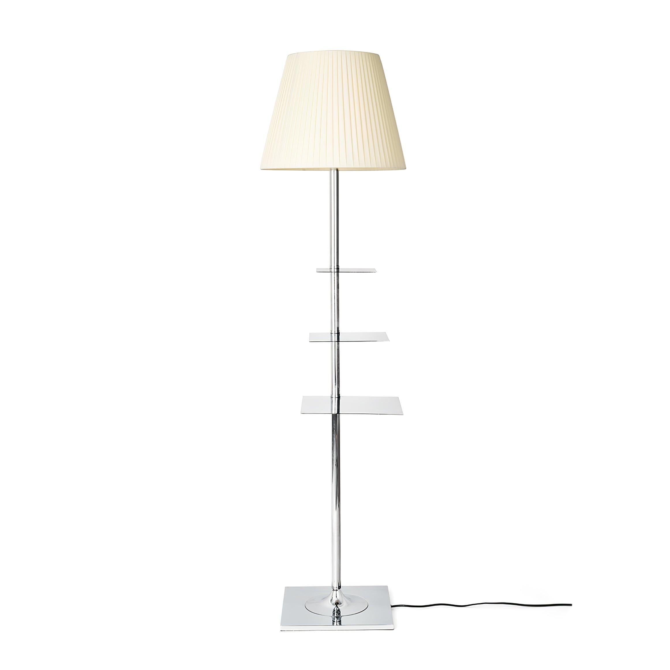 Chrome Prism Side Table Floor Lamp - Lumpaz