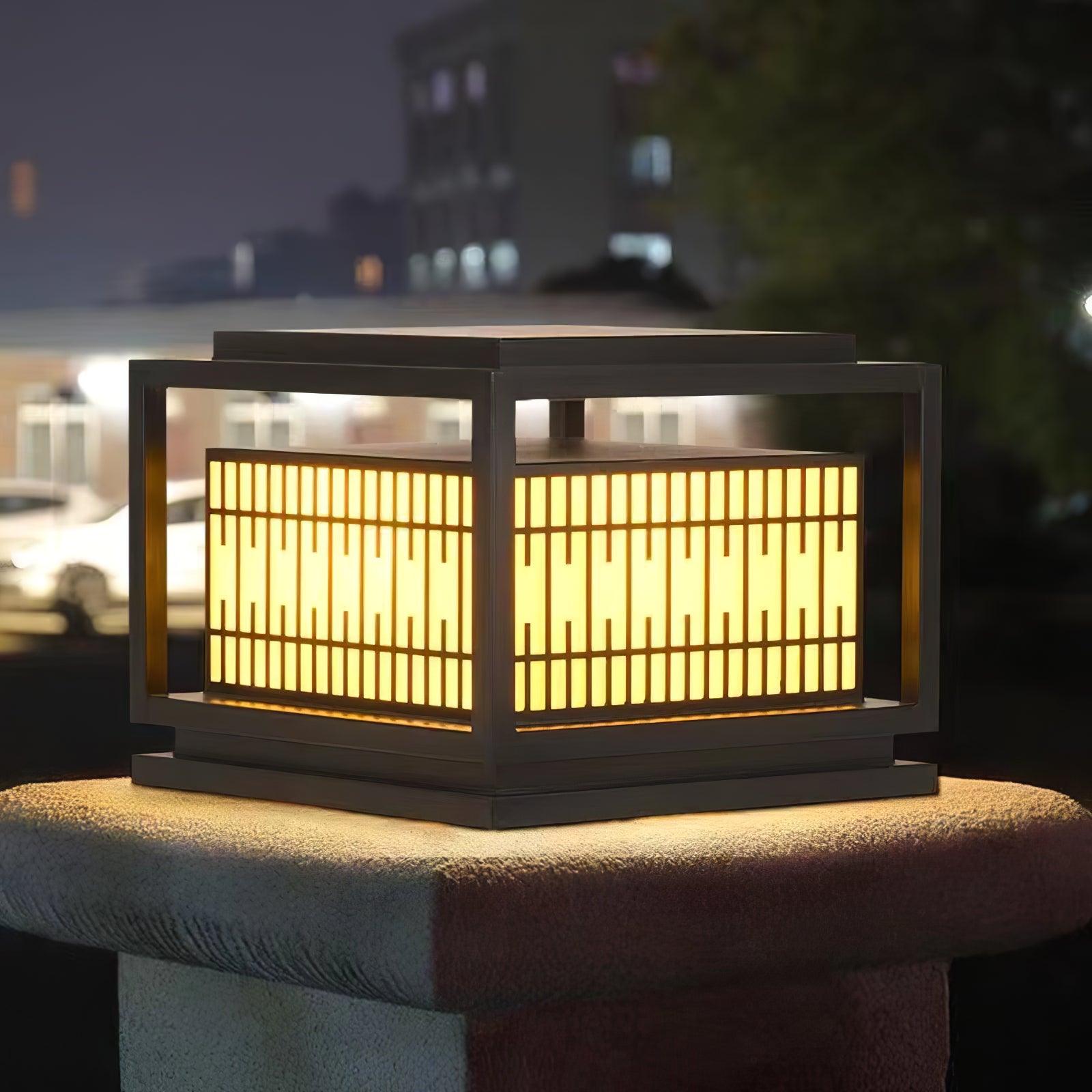 Window Grille Outdoor Post Light - Lumpaz