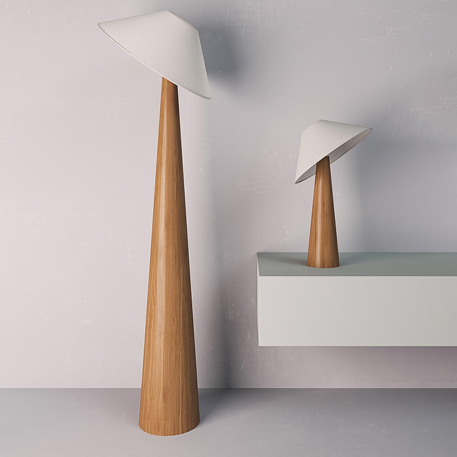 Tilt Hat Wooden Floor Lamp - Lumpaz