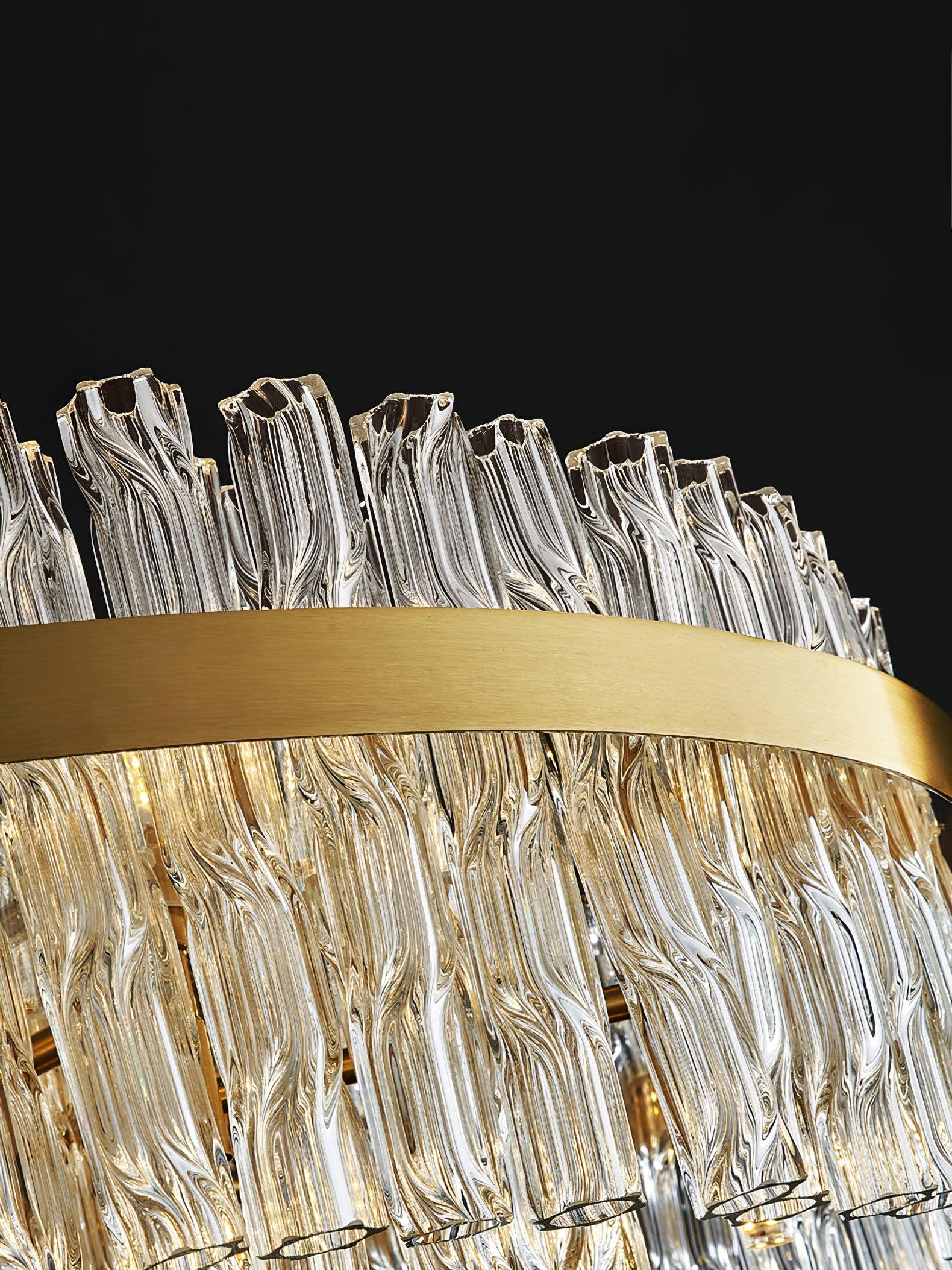 Gold & Clear Rod Chandelier - Lumpaz