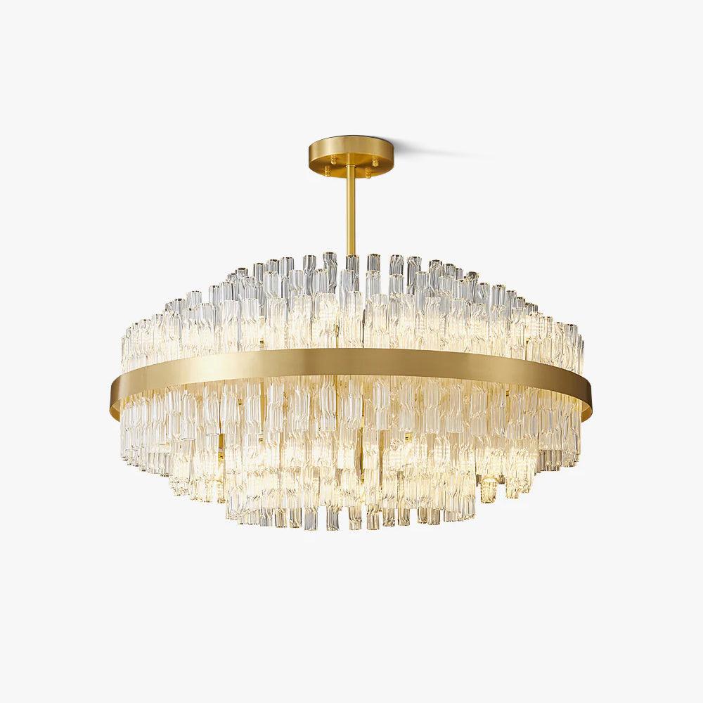Gold & Clear Rod Chandelier - Lumpaz