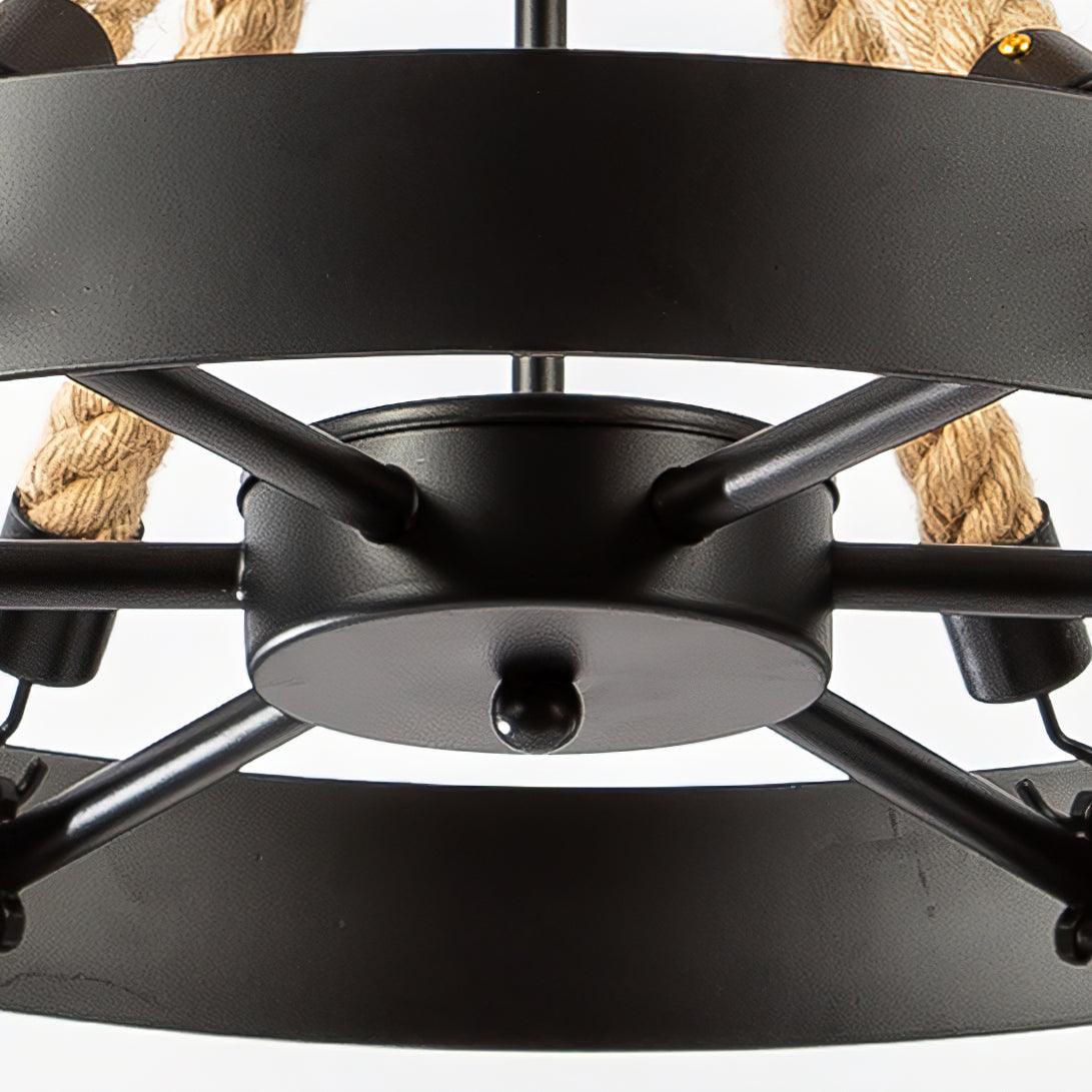 Hemp Rope Industrial Horn Chandelier - Lumpaz