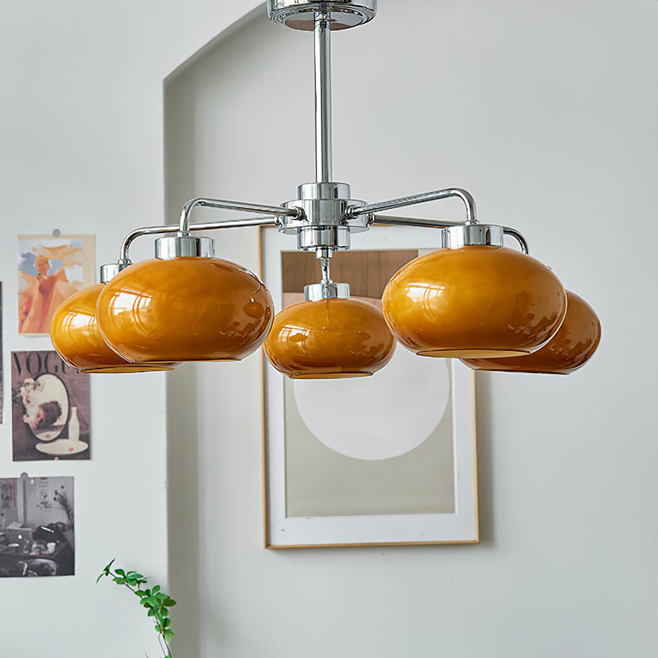 Oval Persimmon Chandelier - Lumpaz