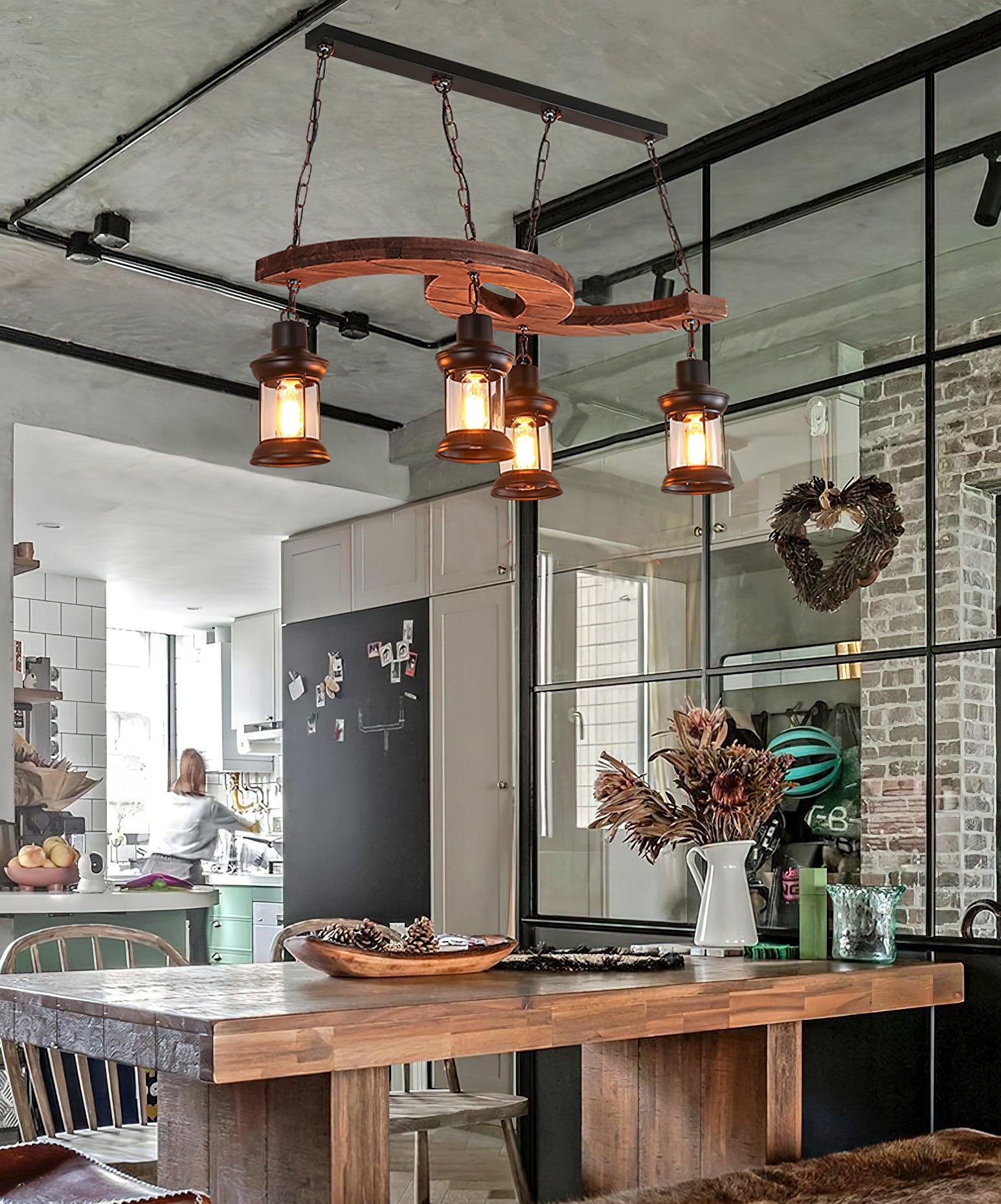 Retro Boat Wood Chandelier - Lumpaz