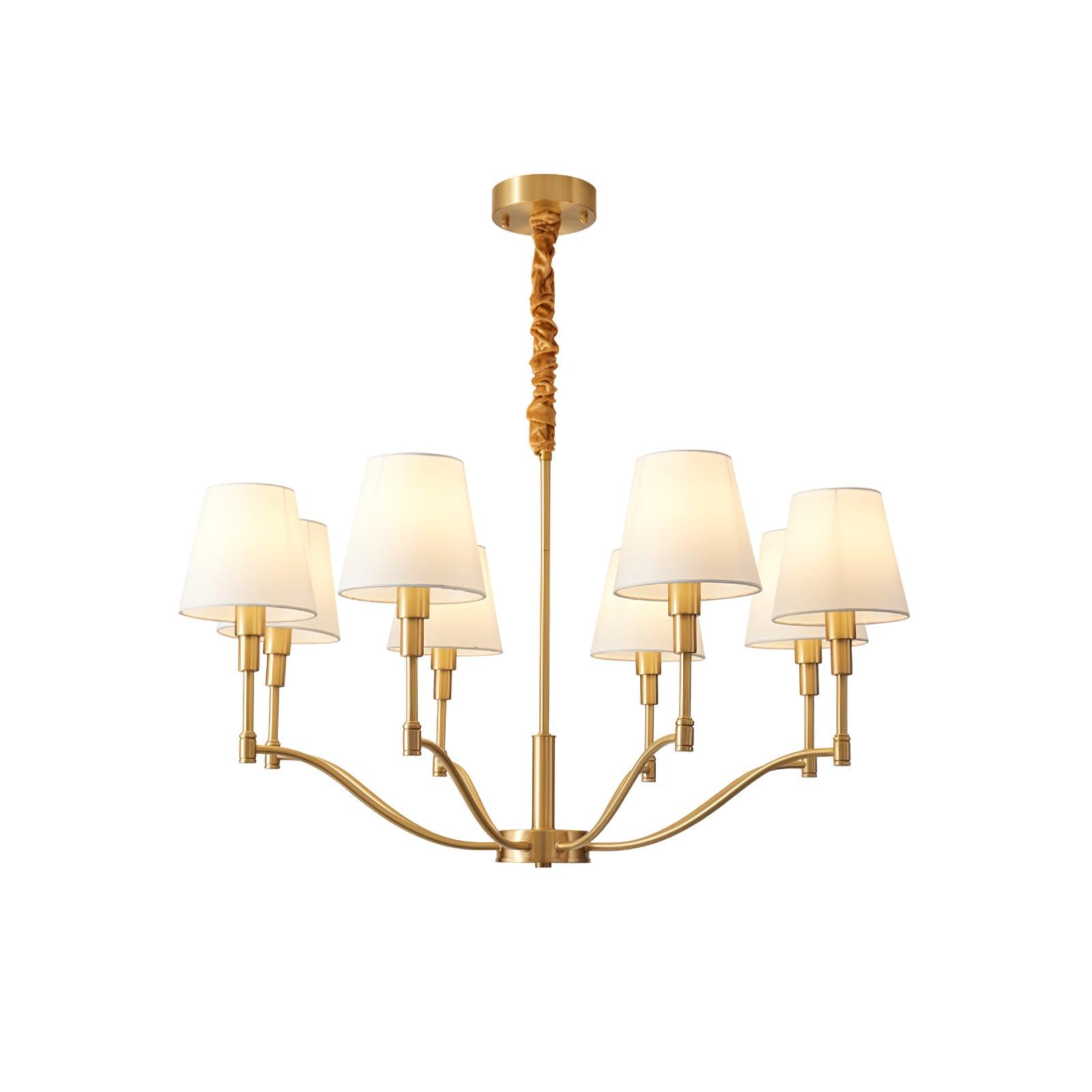 Meridian Mid Century Brass Chandelier - Lumpaz