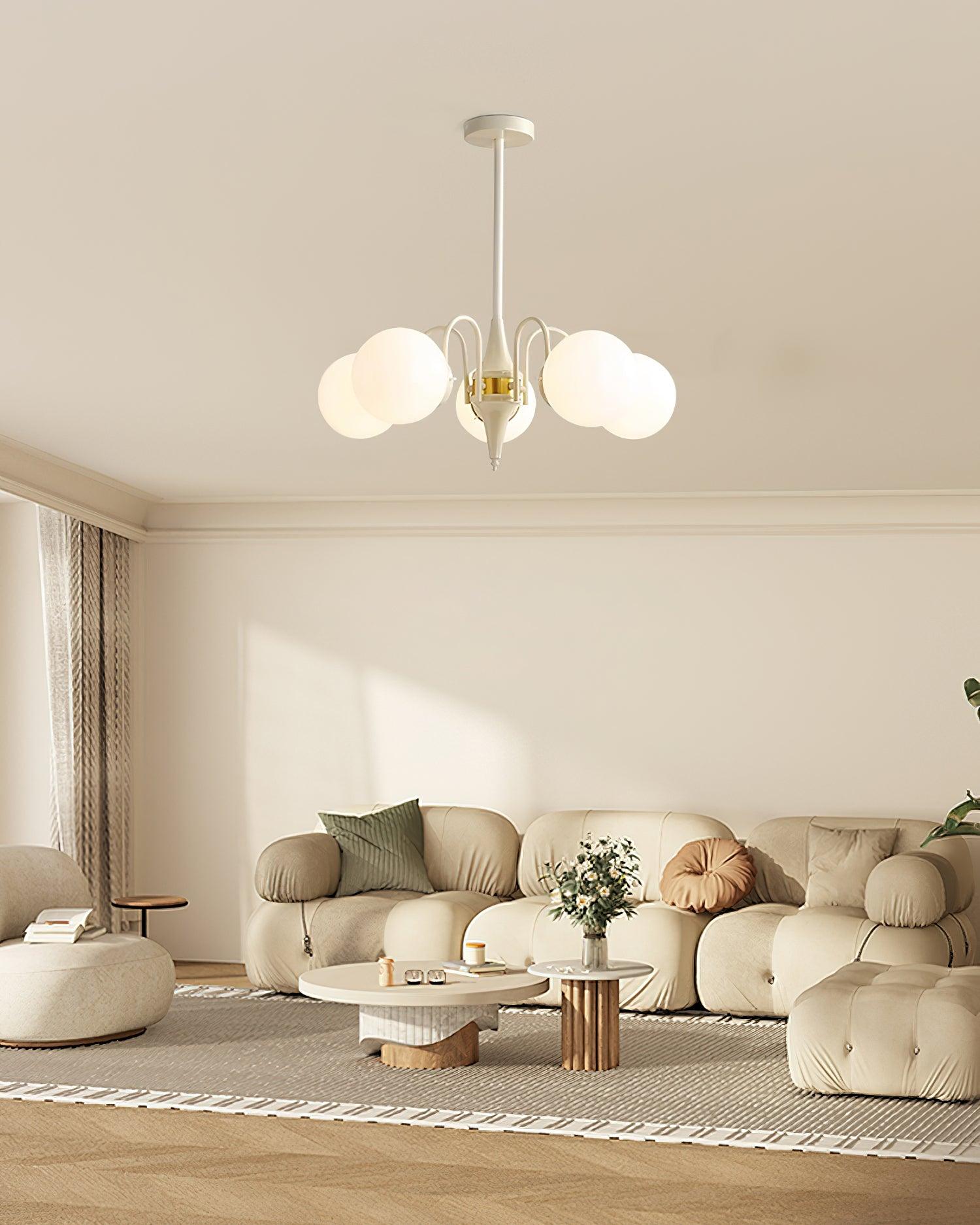 Cream Ball Chandelier - Lumpaz