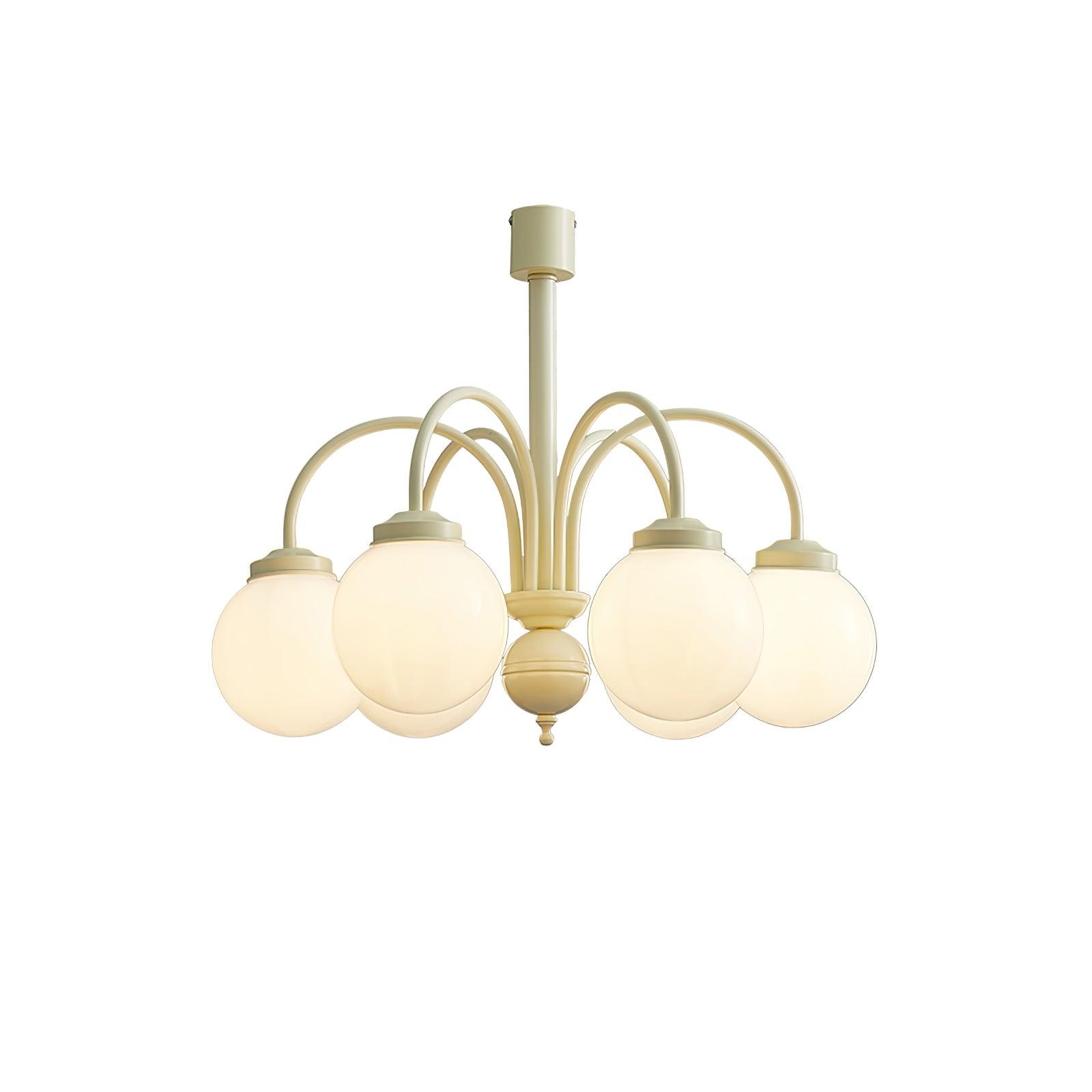 Cream Glass Sphere Chandelier - Lumpaz