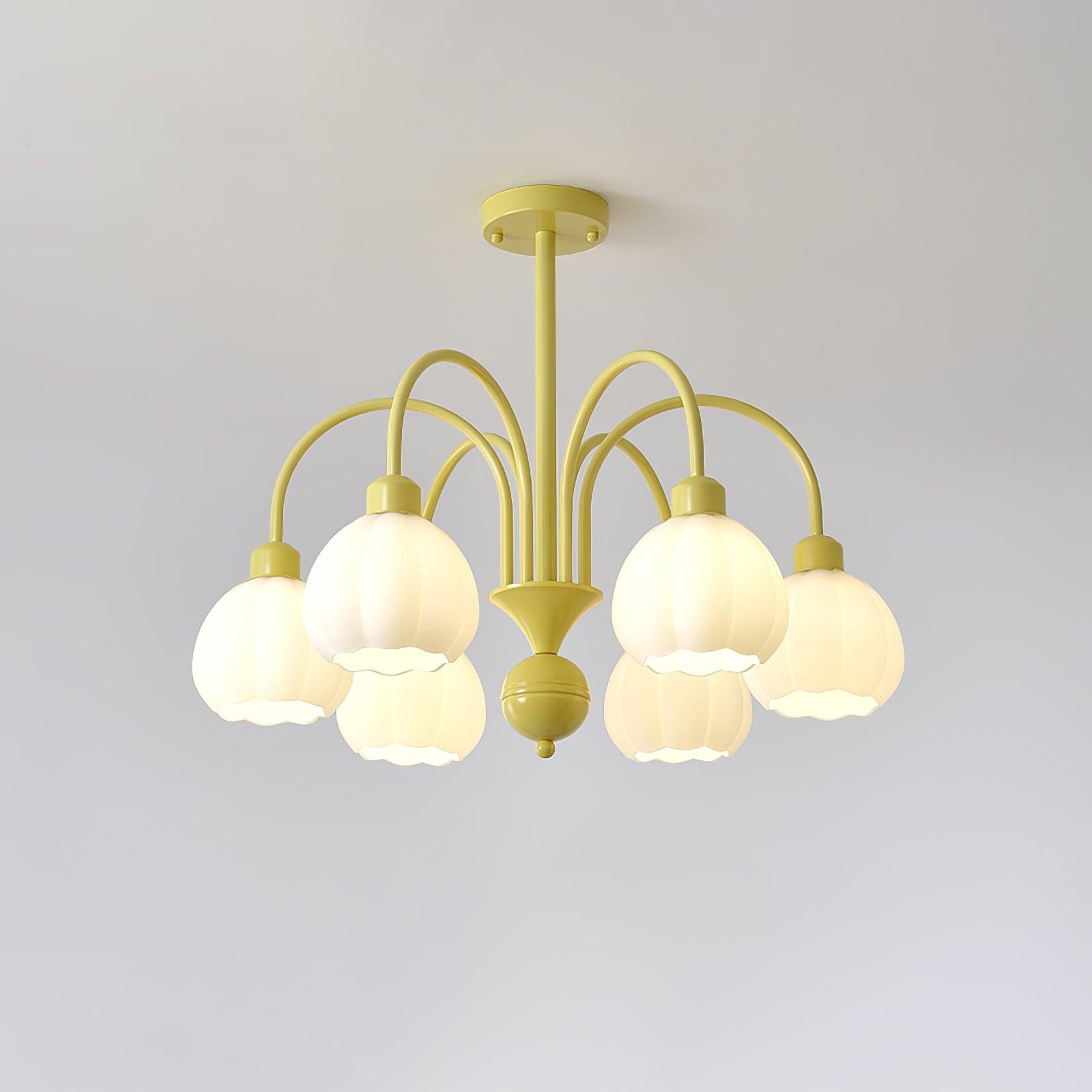 Cream Pumpkin Ball Chandelier - Lumpaz