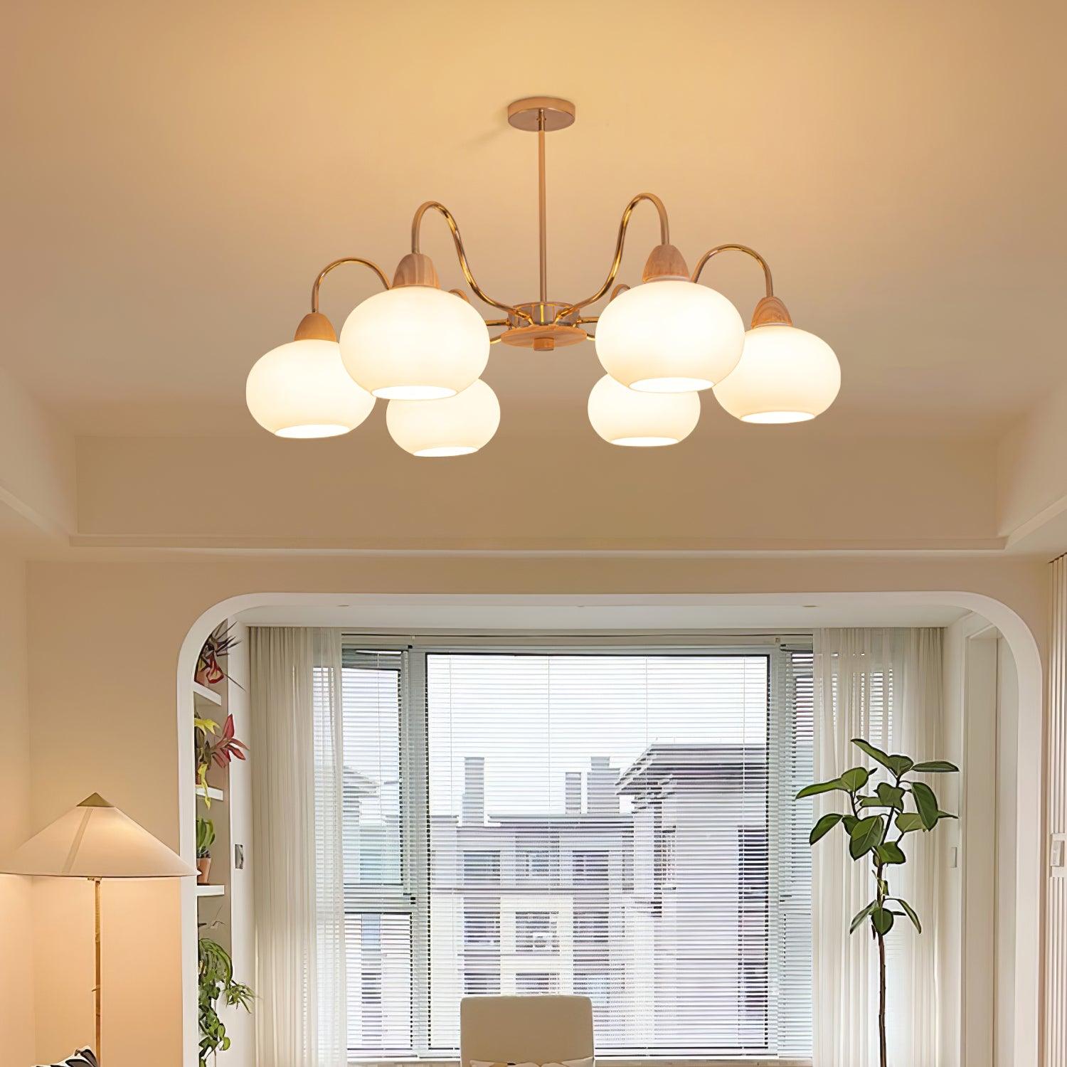 Glass Persimmon Chandelier - Lumpaz