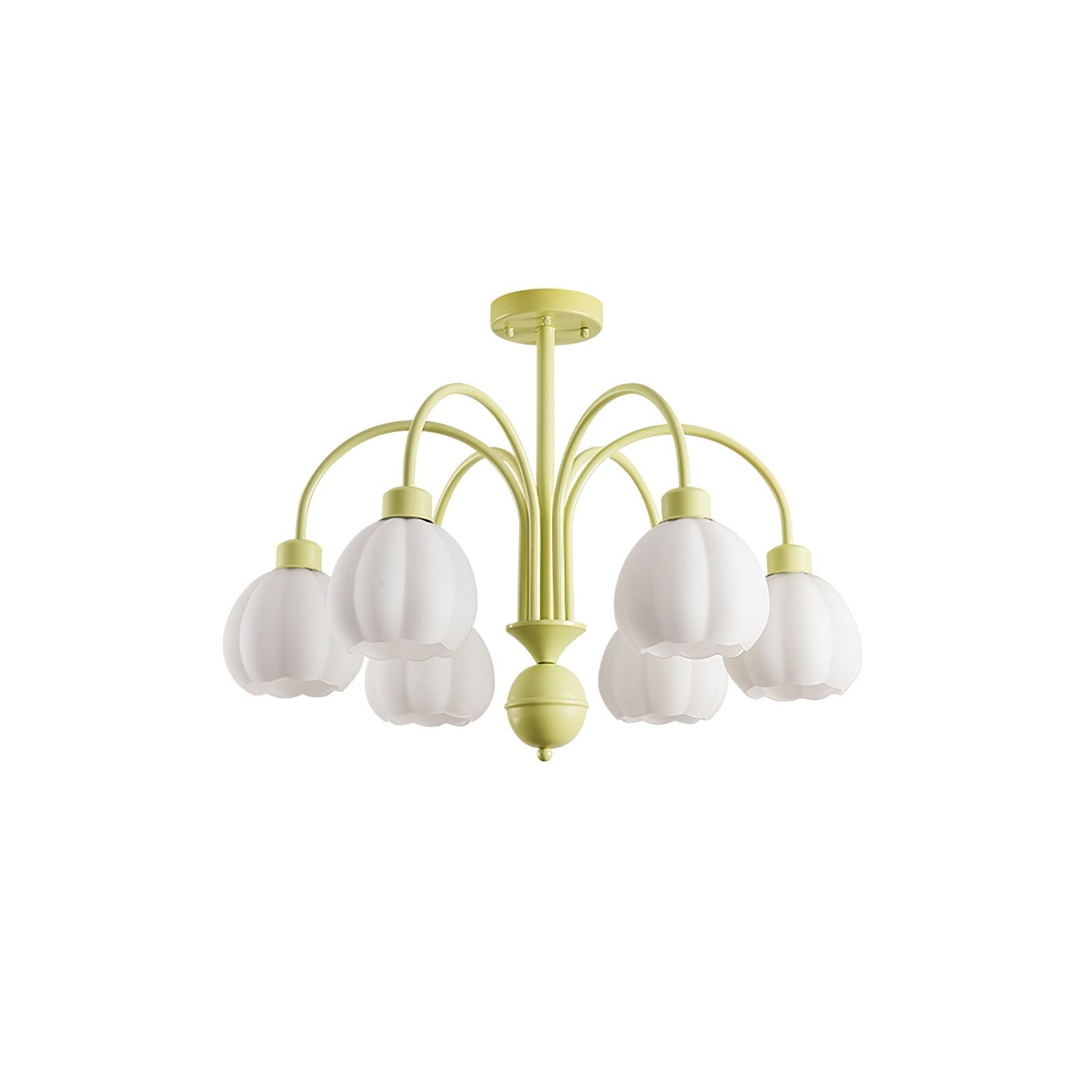 Cream Pumpkin Ball Chandelier - Lumpaz
