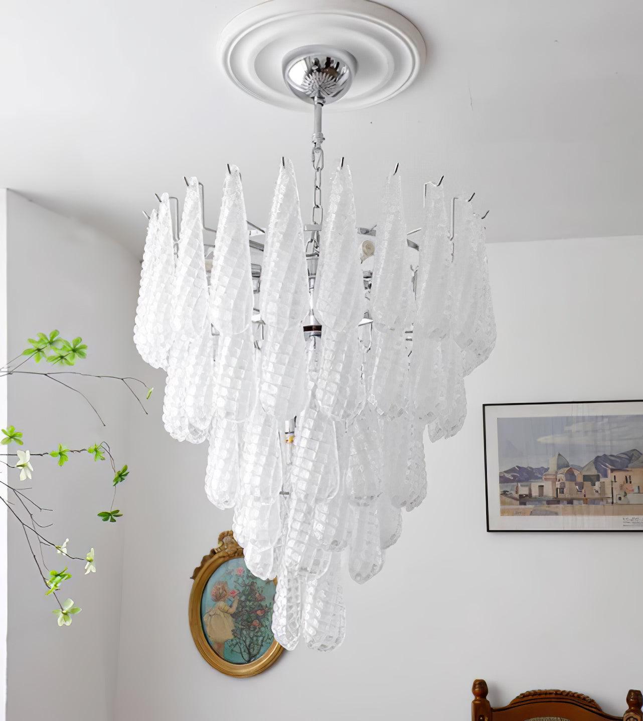 Grid Glass Waterfall Chandelier - Lumpaz