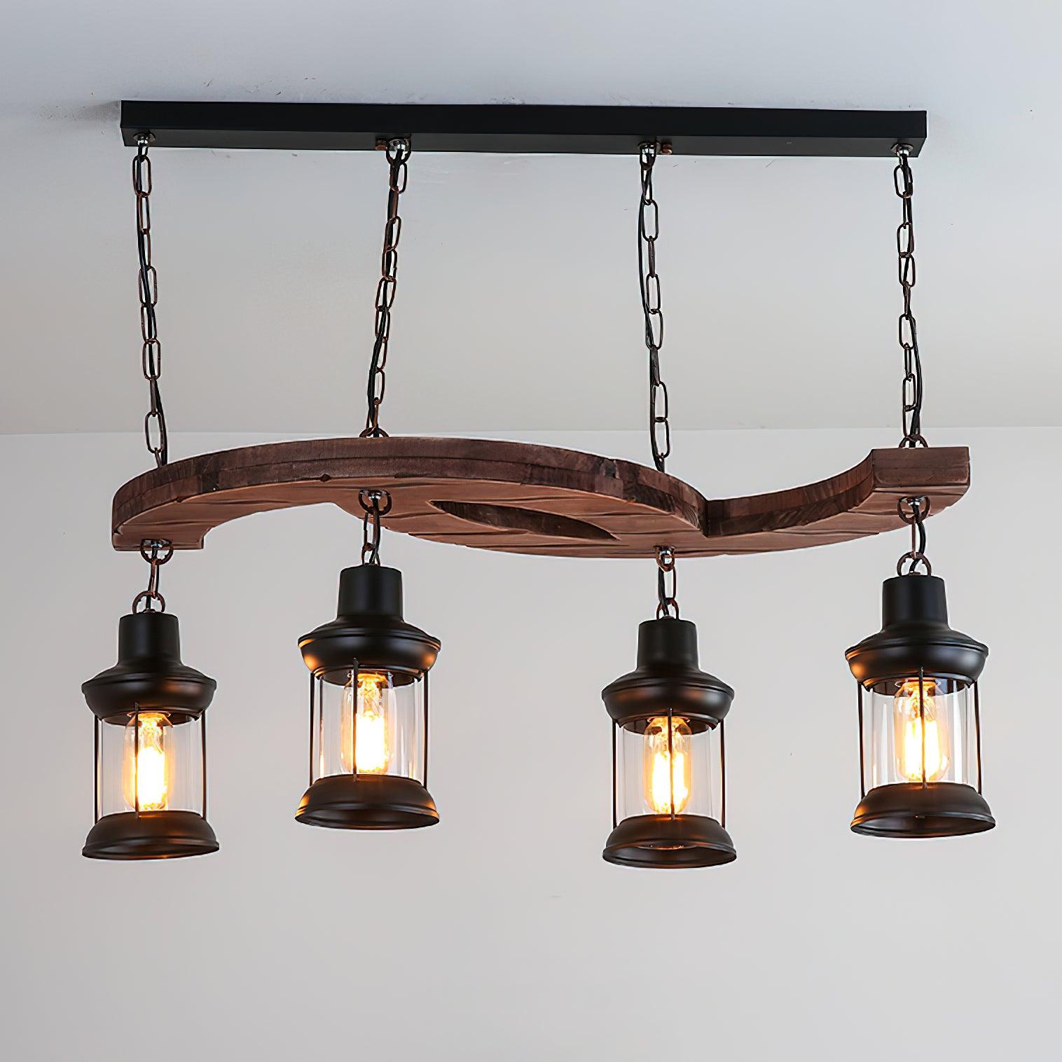 Retro Boat Wood Chandelier - Lumpaz