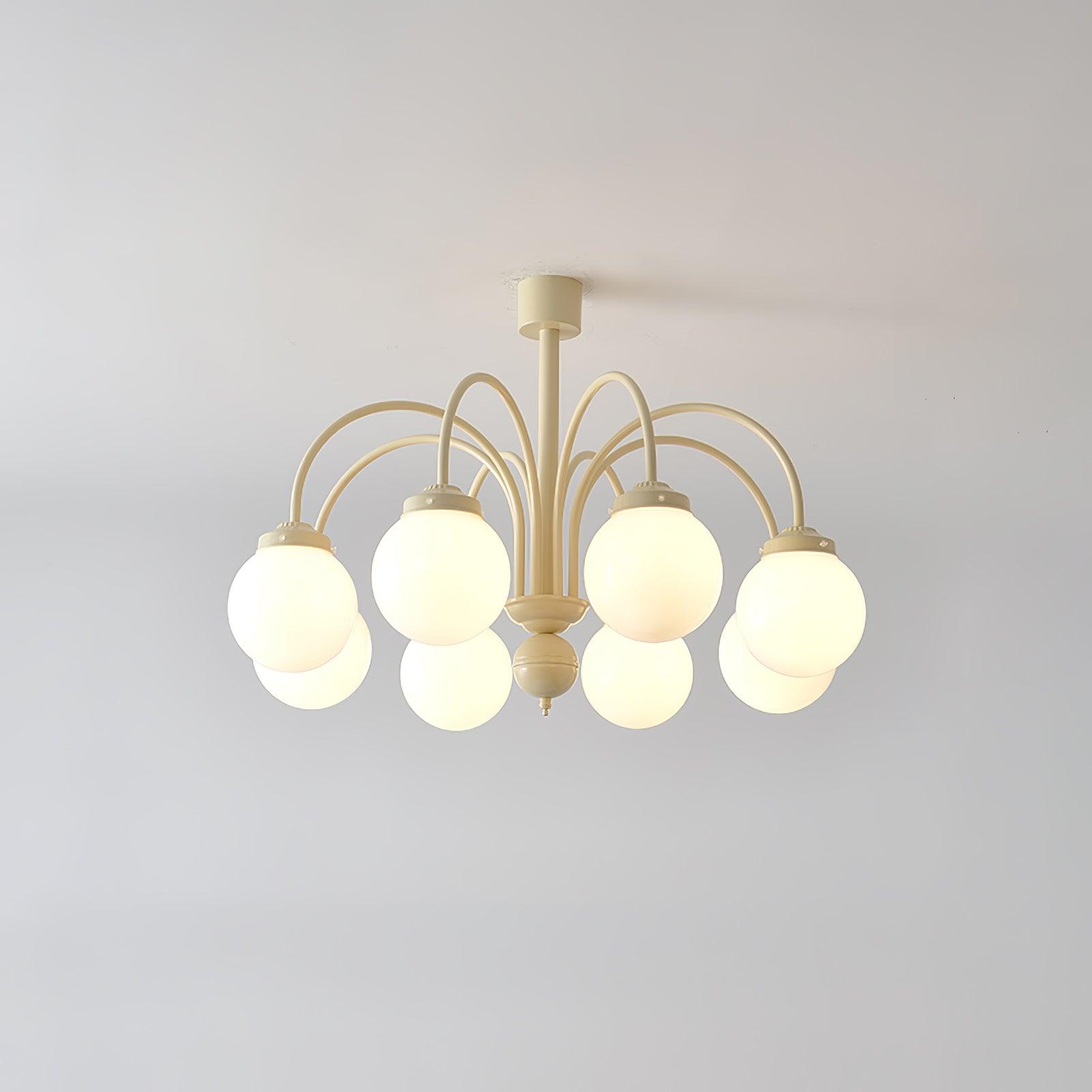 Cream Glass Sphere Chandelier - Lumpaz