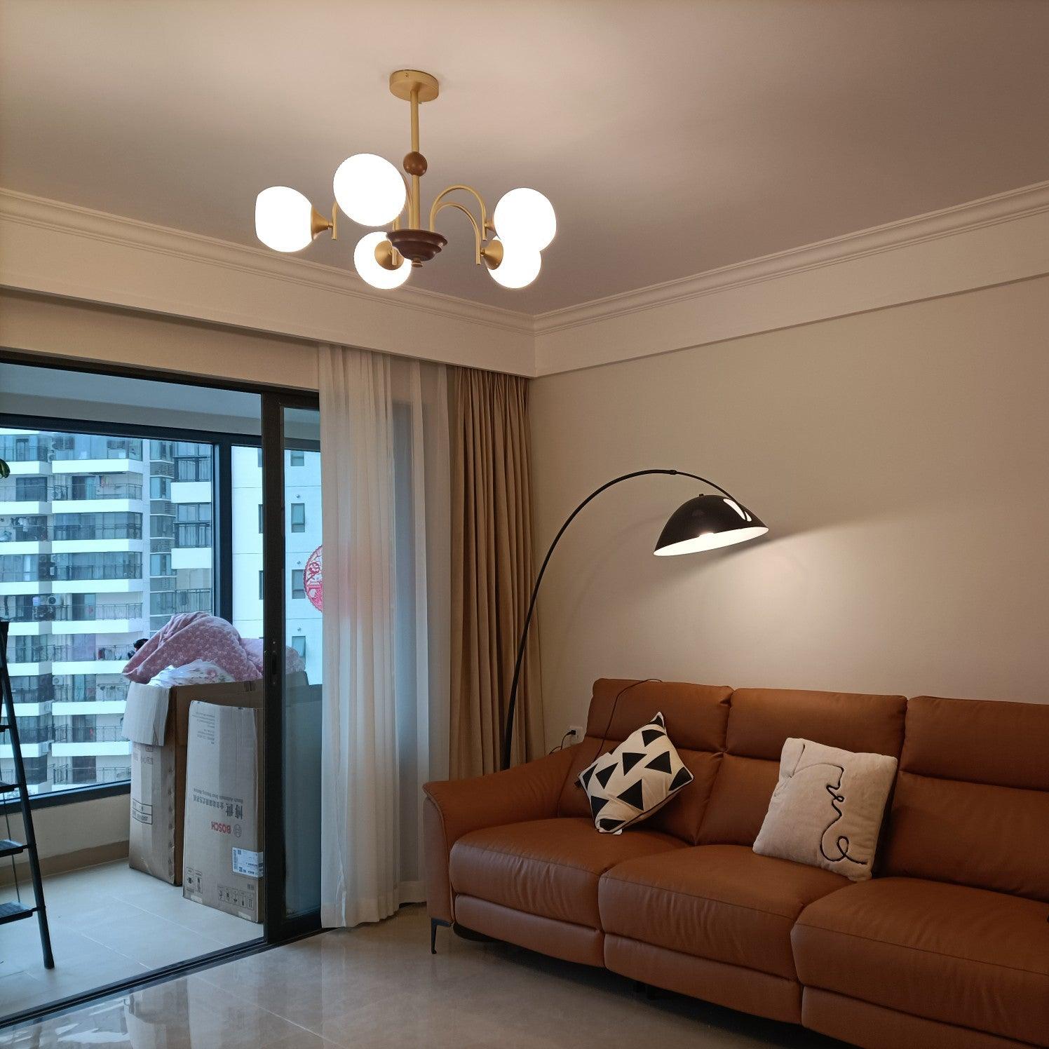 Sculptural Glass Ribbed Chandelier - Lumpaz