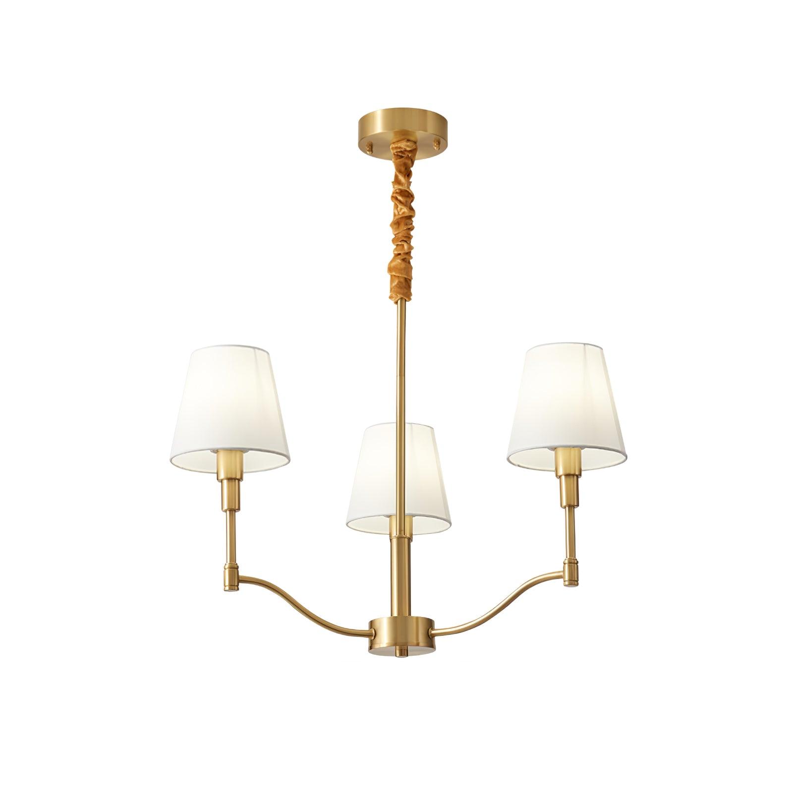 Meridian Mid Century Brass Chandelier - Lumpaz