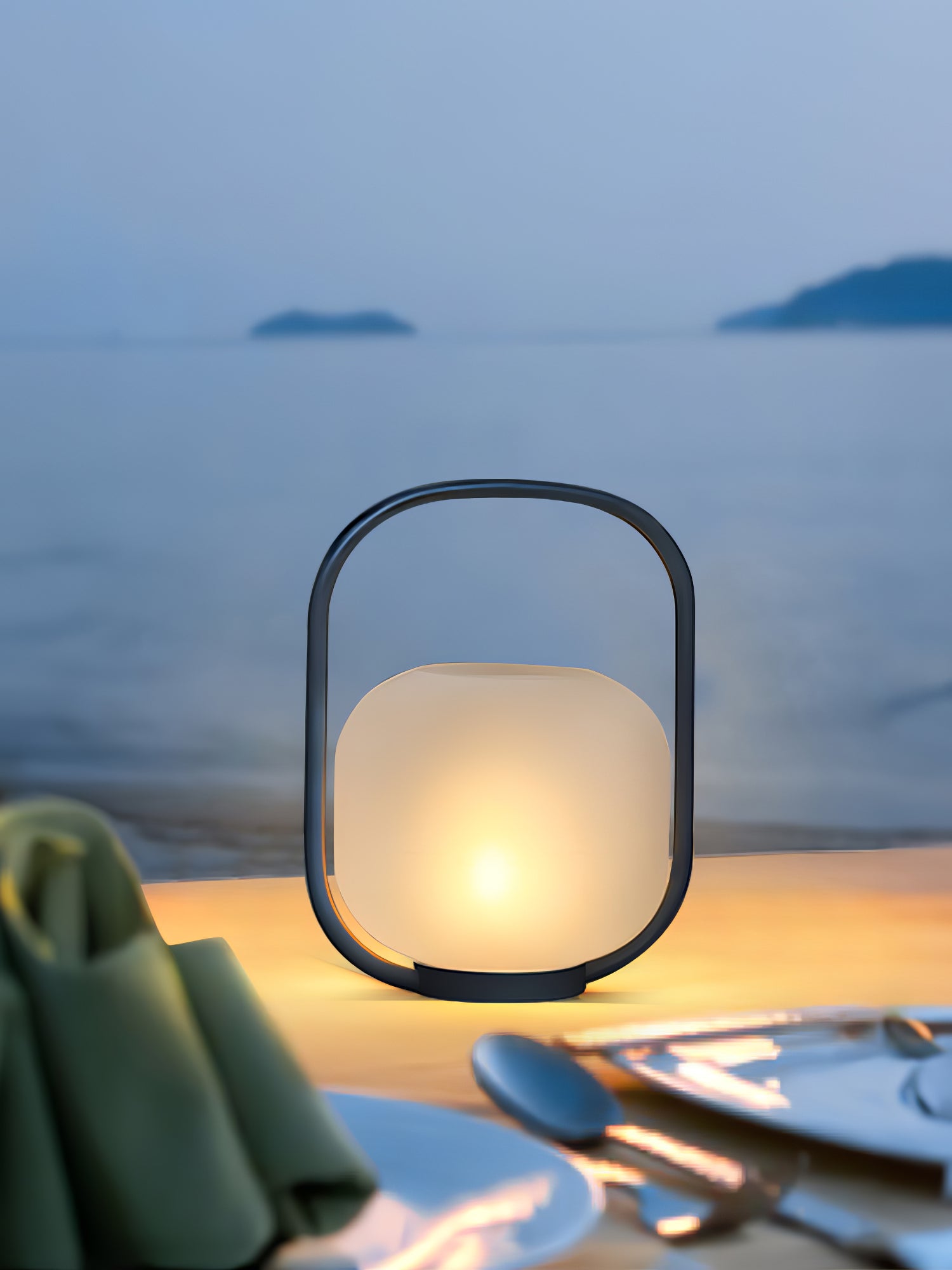Portable Lantern Outdoor Table Lamp with Solar Panel - Lumpaz