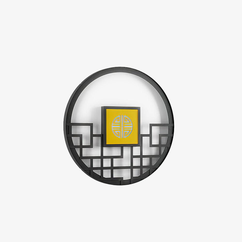 Asian Style Round Garden Wall Light - Lumpaz