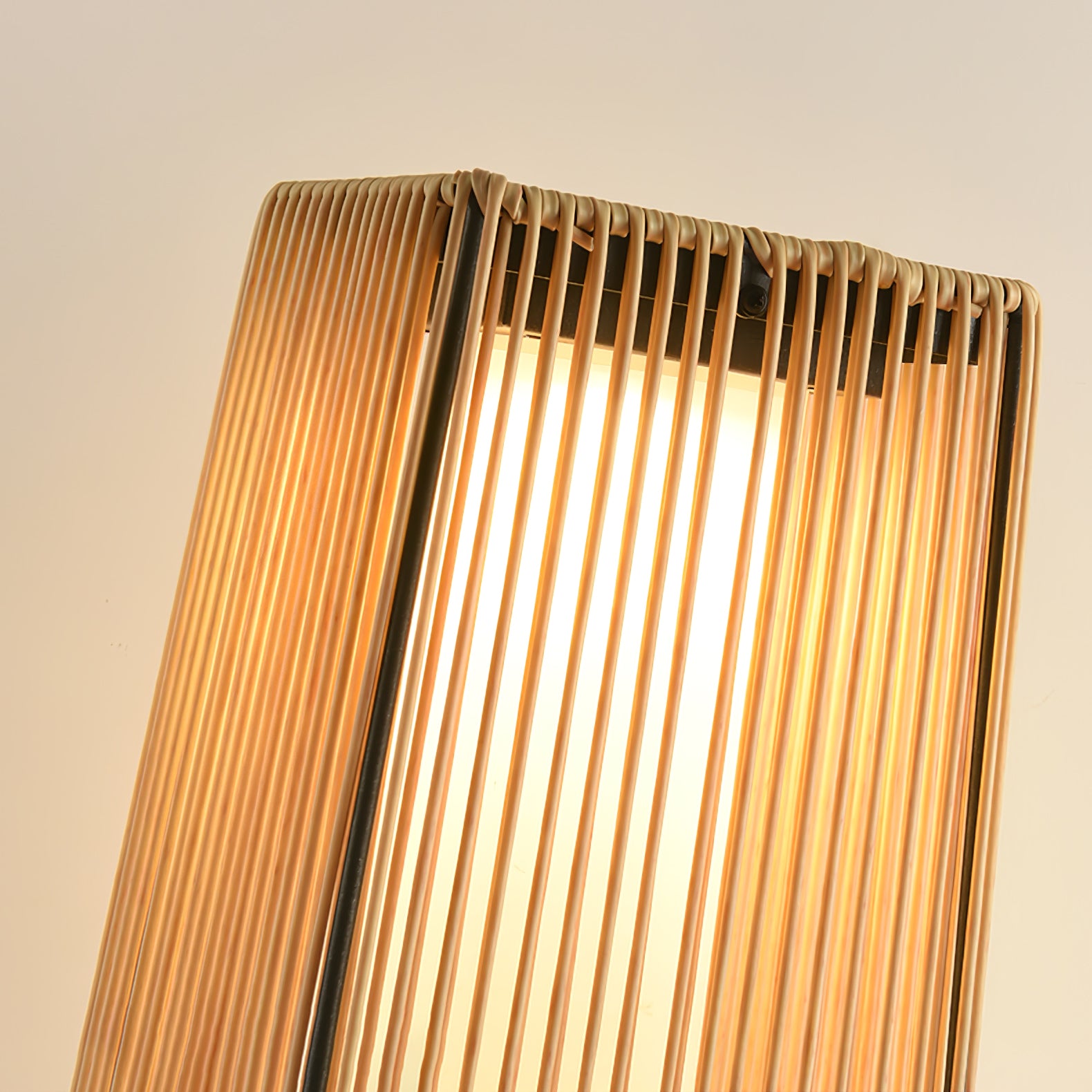 Plastic Rattan Outdoor Post Light with Solar Panel - Lumpaz