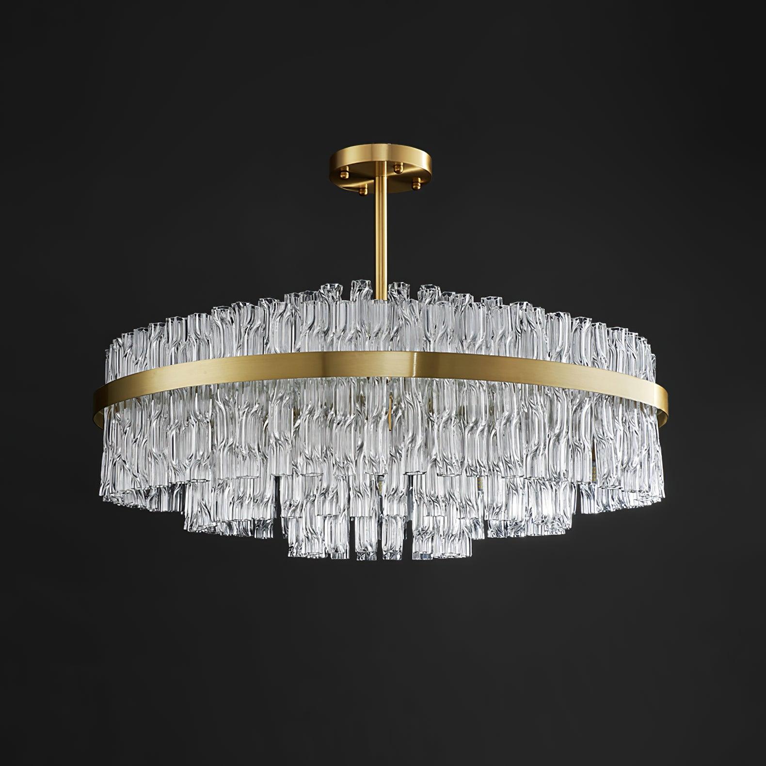 Gold & Clear Rod Chandelier - Lumpaz