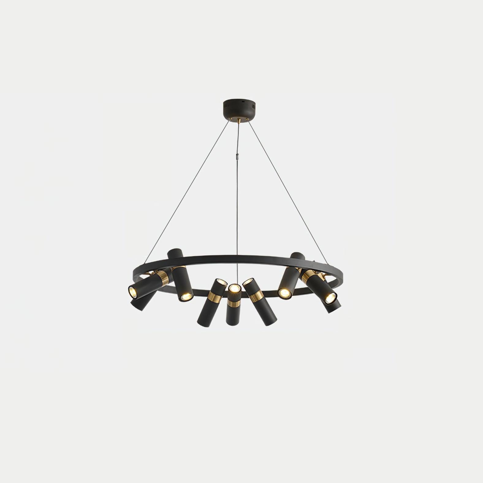 Black Mutil Pipe Chandelier - Lumpaz