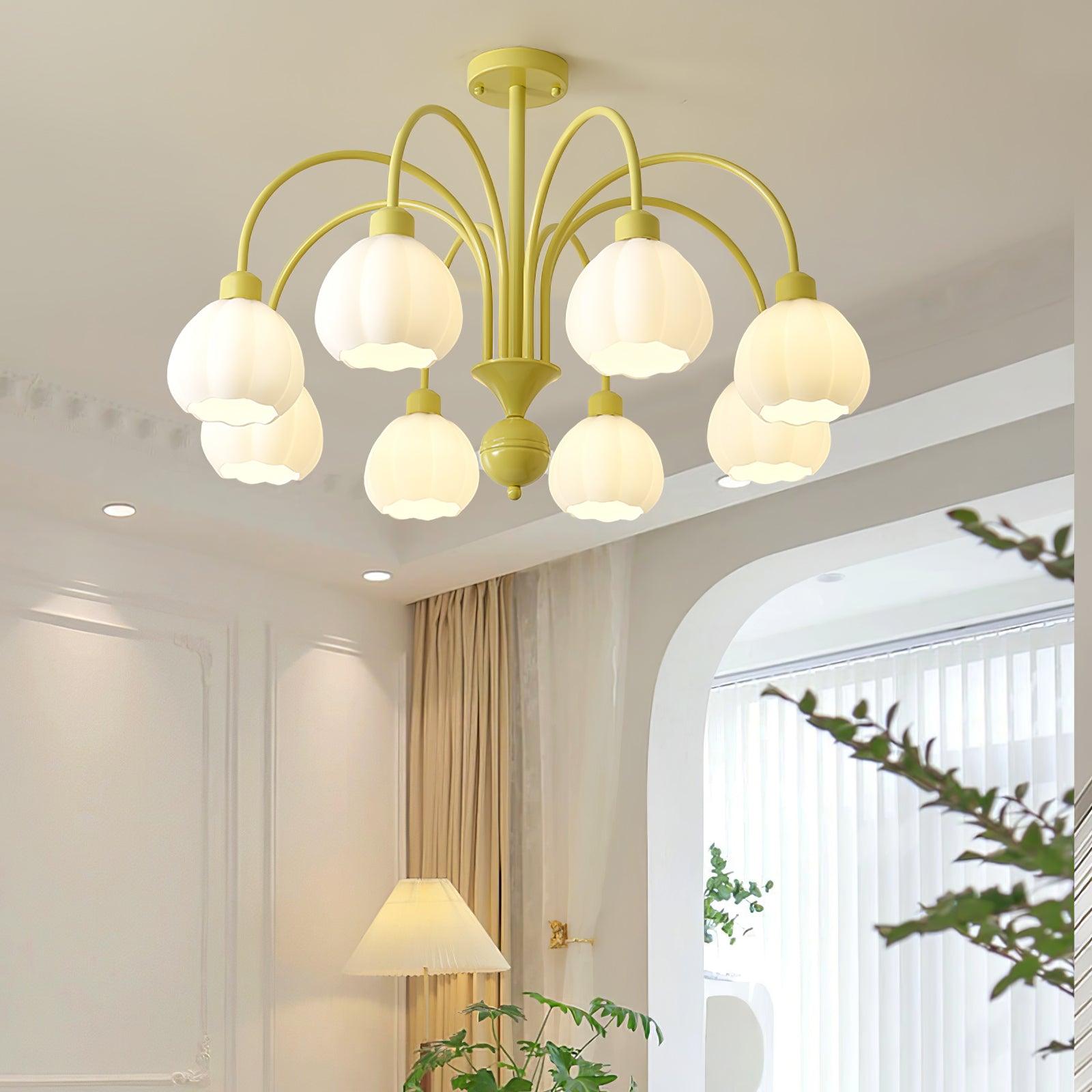 Cream Pumpkin Ball Chandelier - Lumpaz