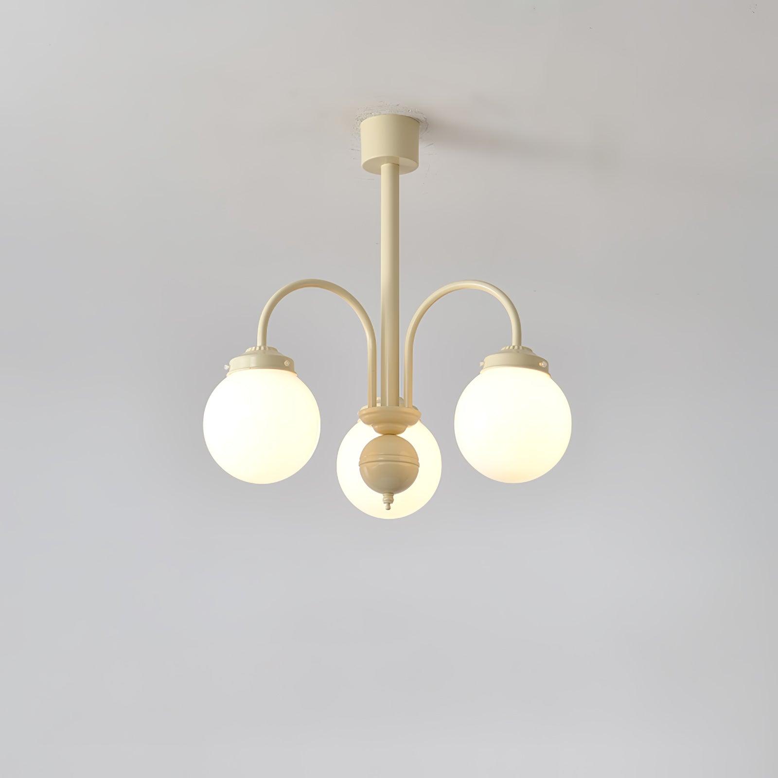 Cream Glass Sphere Chandelier - Lumpaz