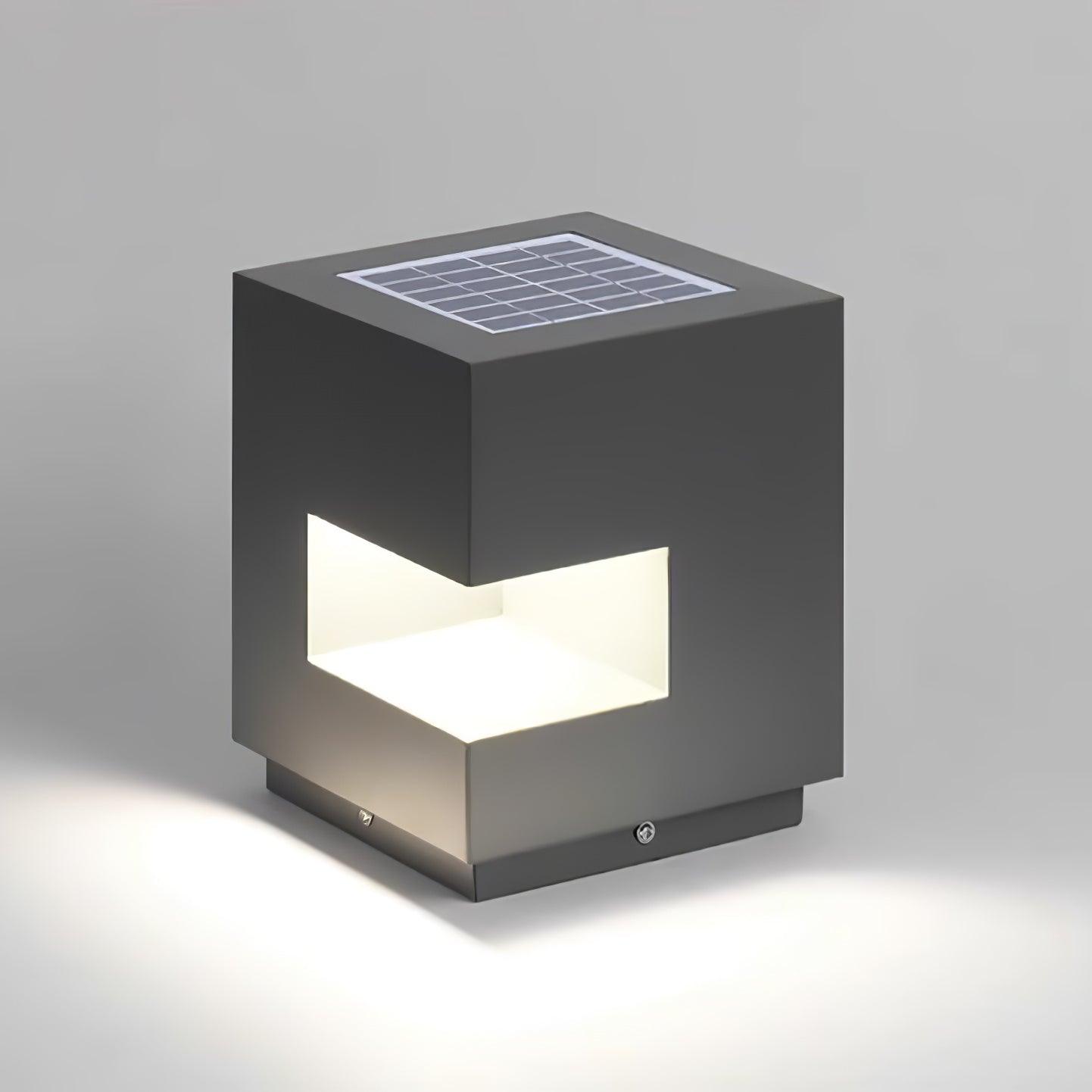 Regular Cube Solar Power Post Light - Lumpaz