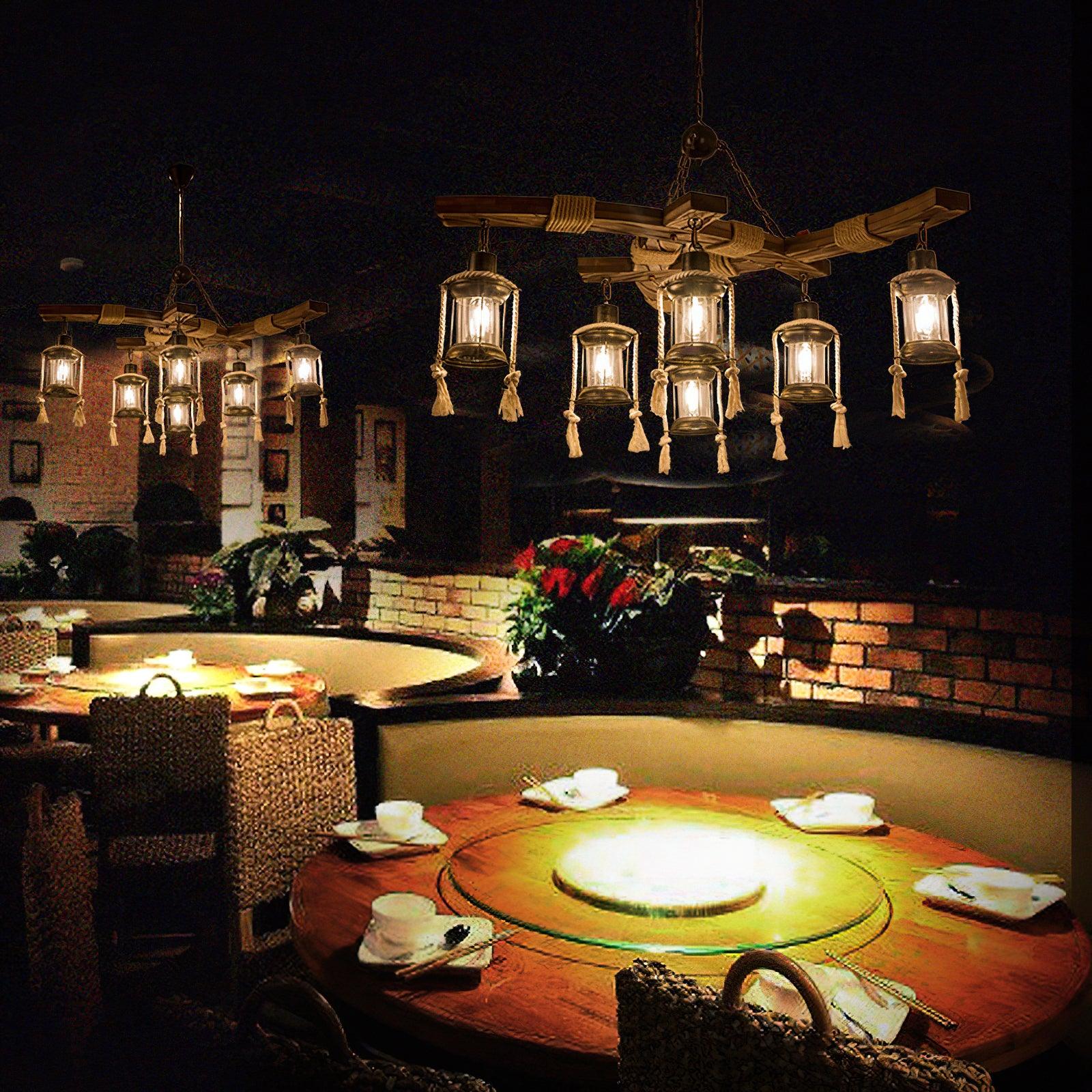 Retro Solid Wood Chandelier - Lumpaz