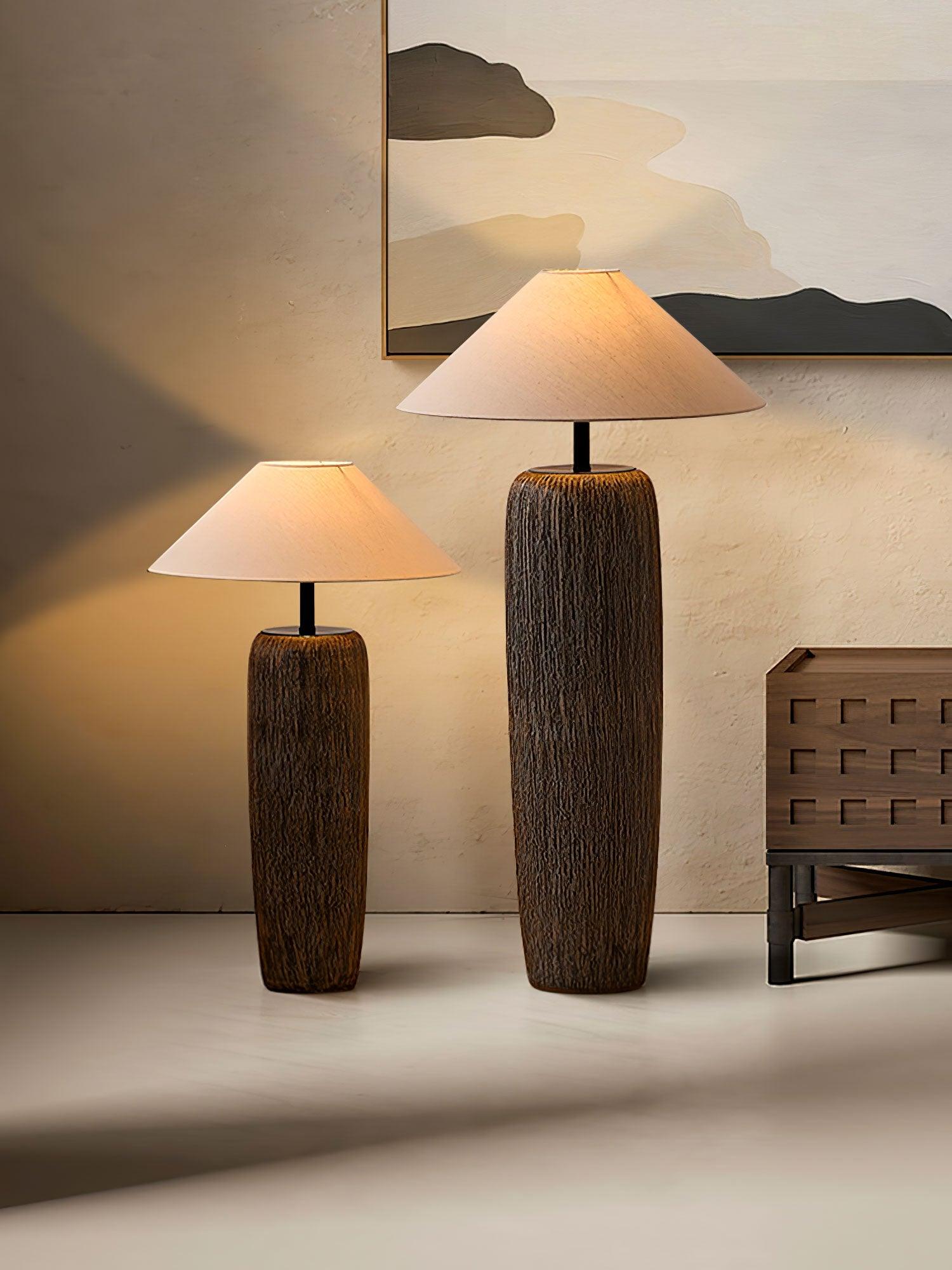 Weathered Wood Grain Floor Lamp - Lumpaz