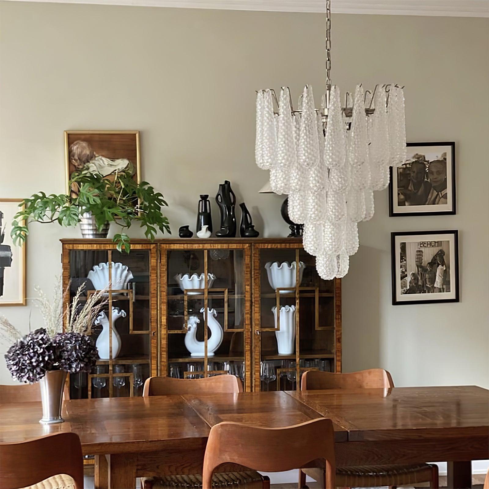 Grid Glass Waterfall Chandelier - Lumpaz