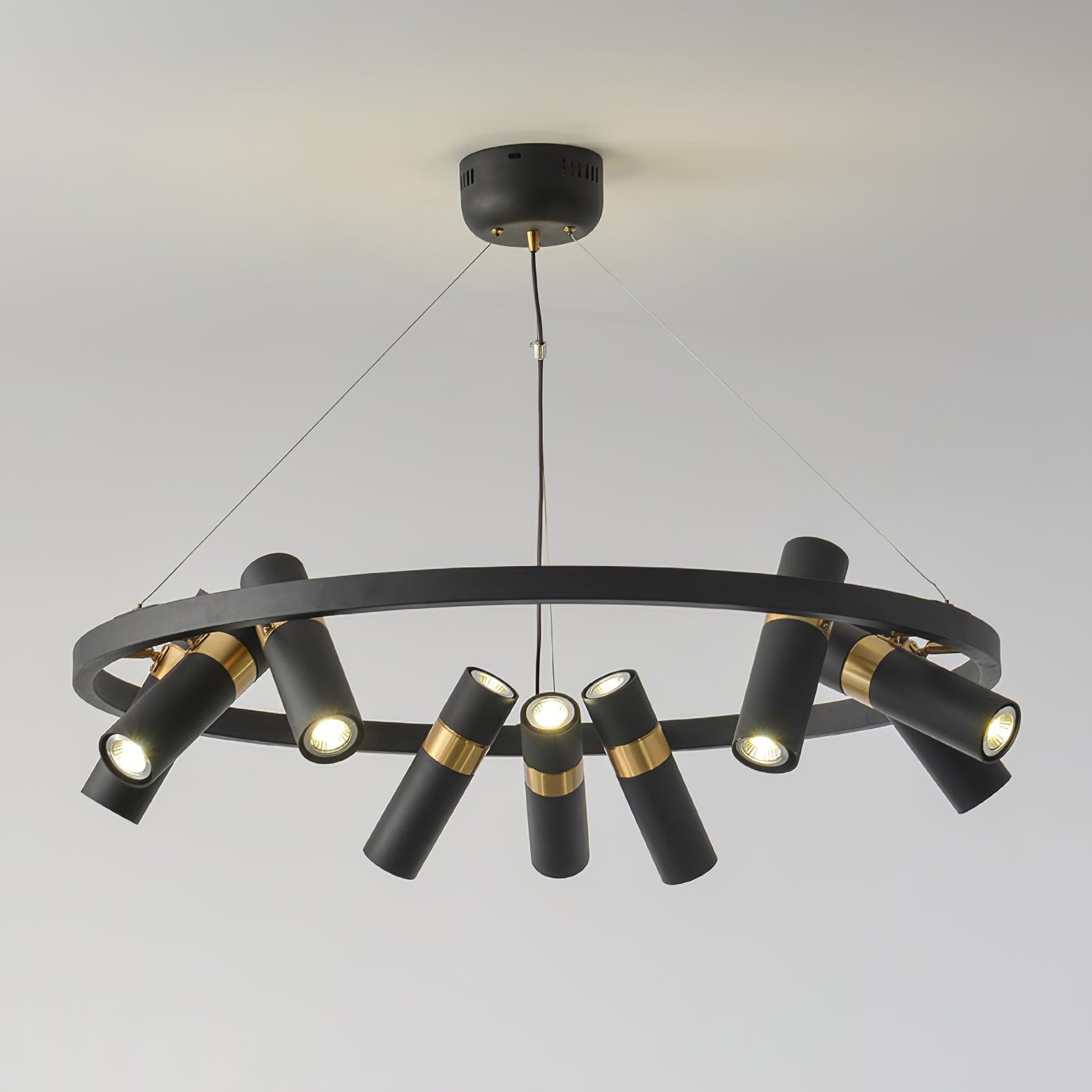 Black Mutil Pipe Chandelier - Lumpaz